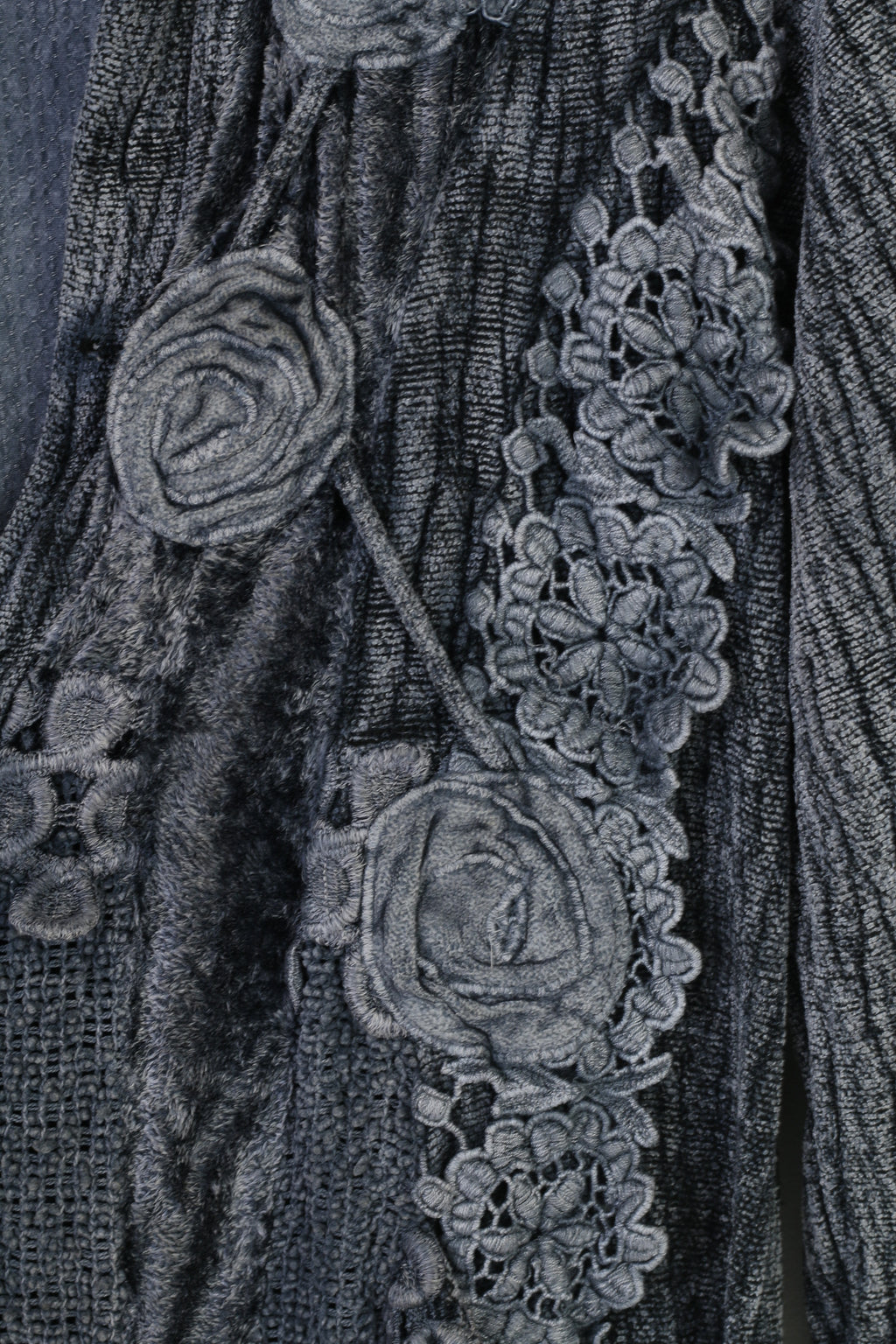 Tina Olsen Woman M Jacket Navy Viscosa Buttons Collar Flowers Shoulder Pads Made in Italy Top