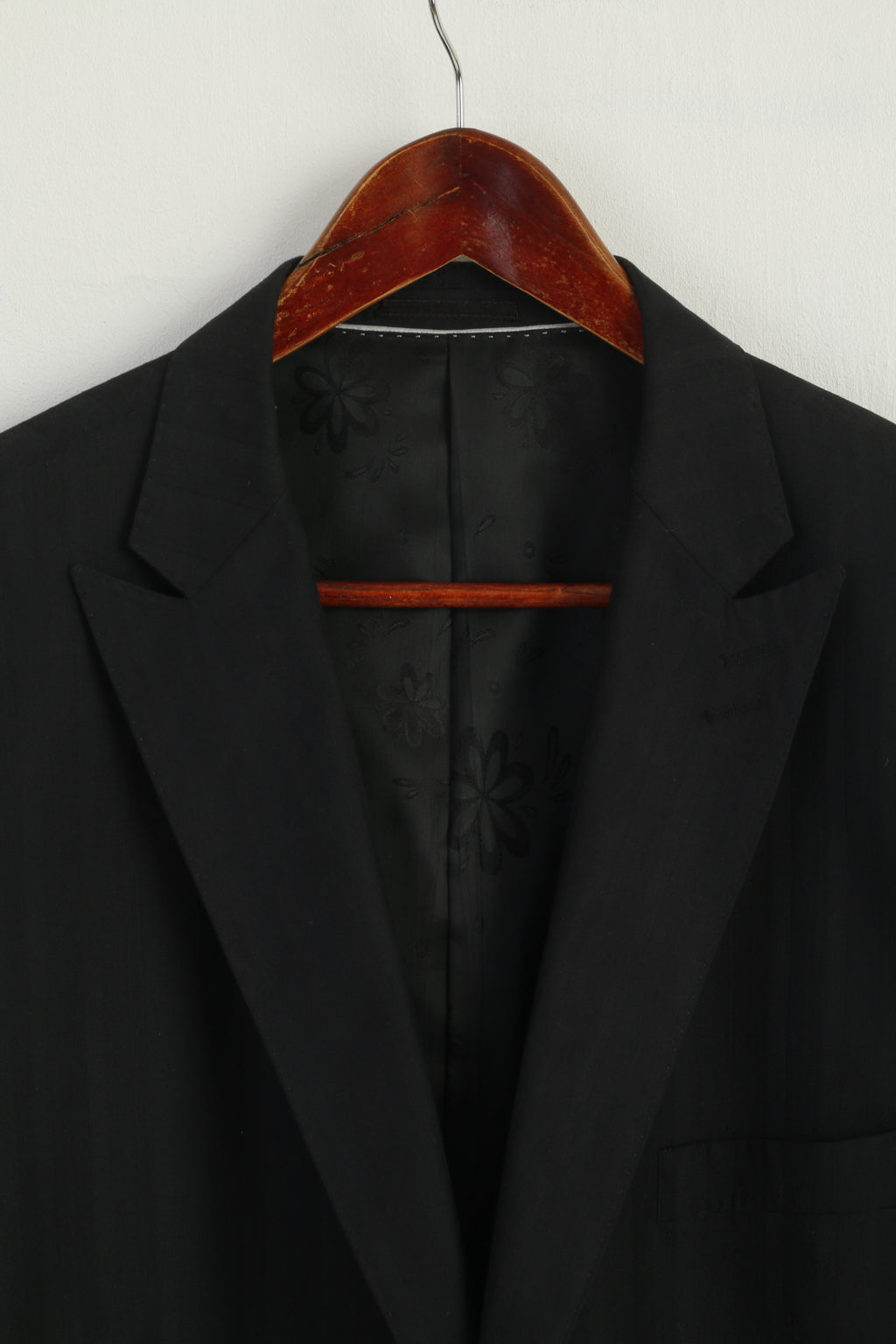 Stonebridge Men 50 XXL Blazer Black Striped Single Breasted Vintage Jacket