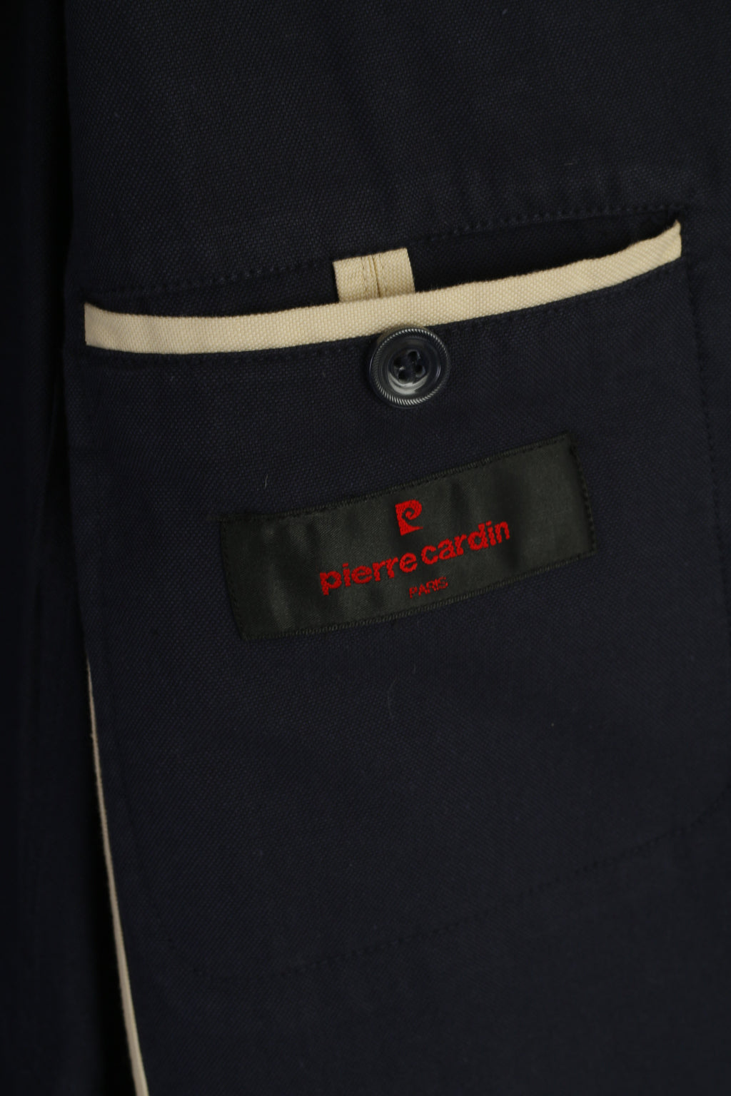 Pierre Cardin Paris Men 50 40 Blazer Navy Cotton Marine Snaps Casual Light Jacket