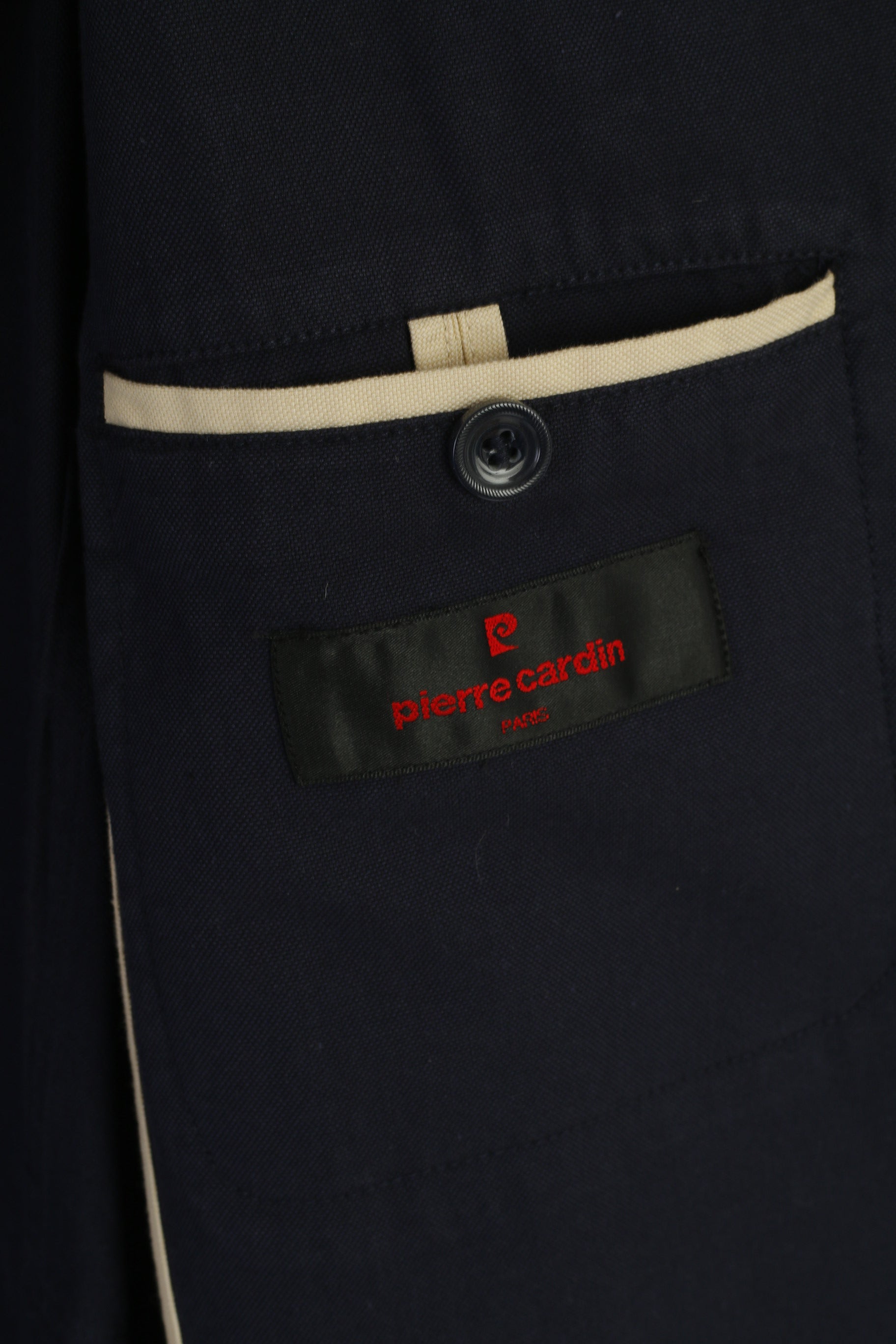 Pierre Cardin Paris Men 50 40 Blazer Navy Cotton Marine Snaps Casual Light Jacket