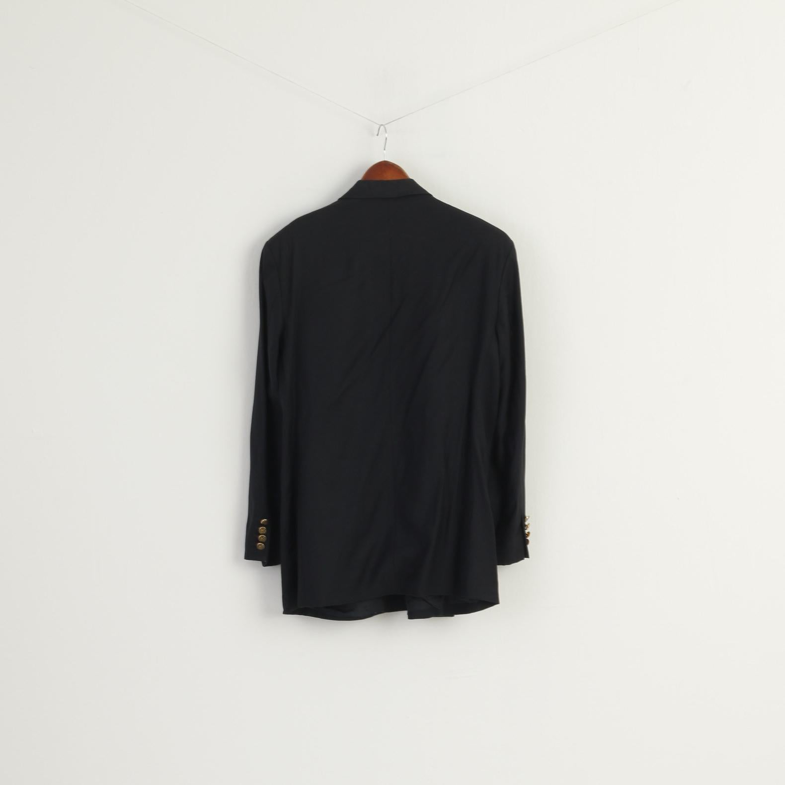Pierre Cardin Men 40 Blazer Navy Pure New Wool Vintage Double Breasted Jacket