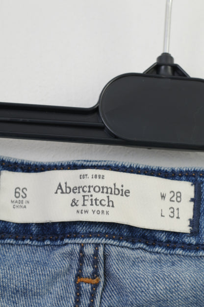 Abercrombie &amp; Fitch Woman 28 Pantalon Jeans Pantalon classique en coton déchiré bleu