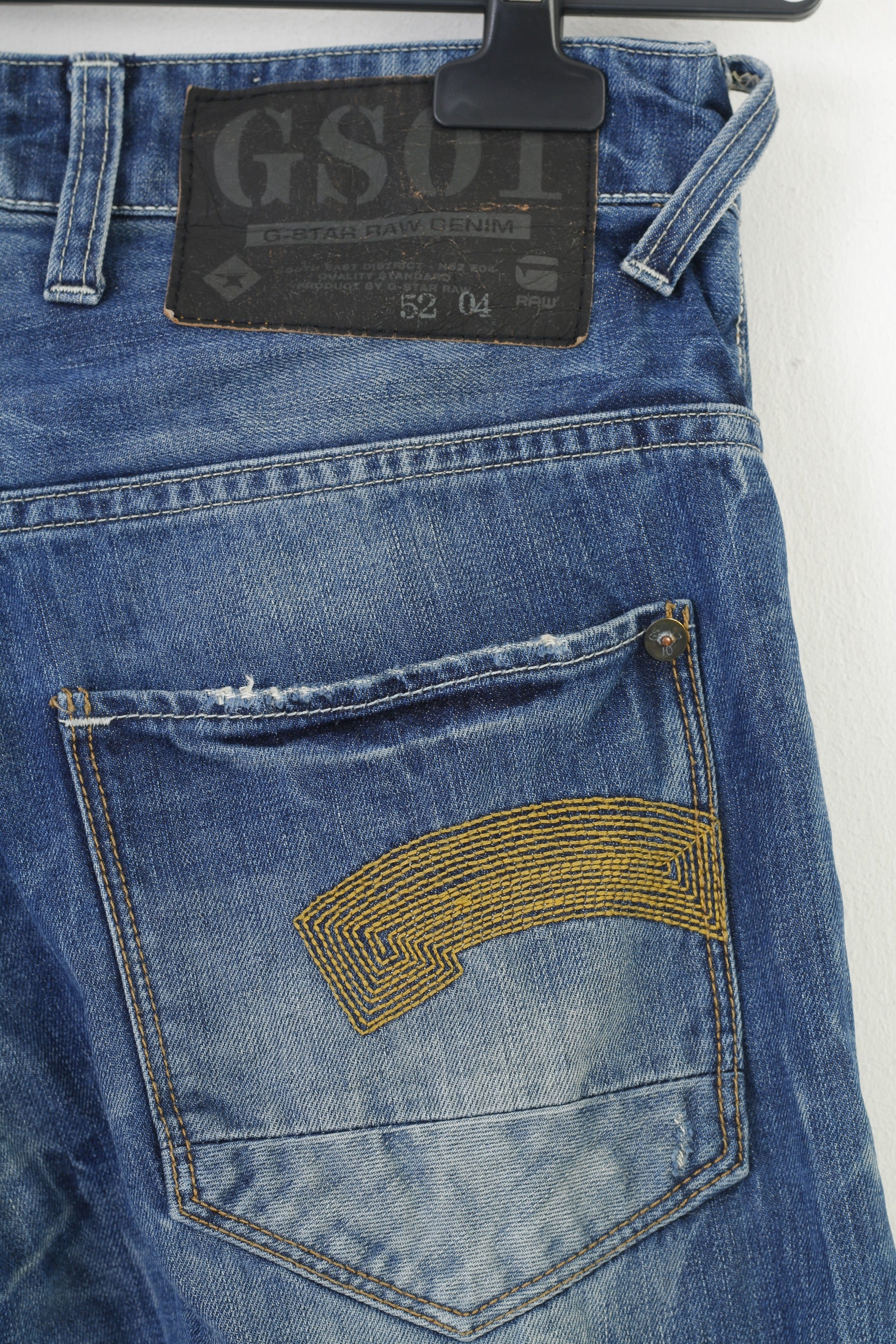 G-Star Raw Hommes 27 Pantalons Jeans Bleu Bas Originals Coton Pantalon Classique