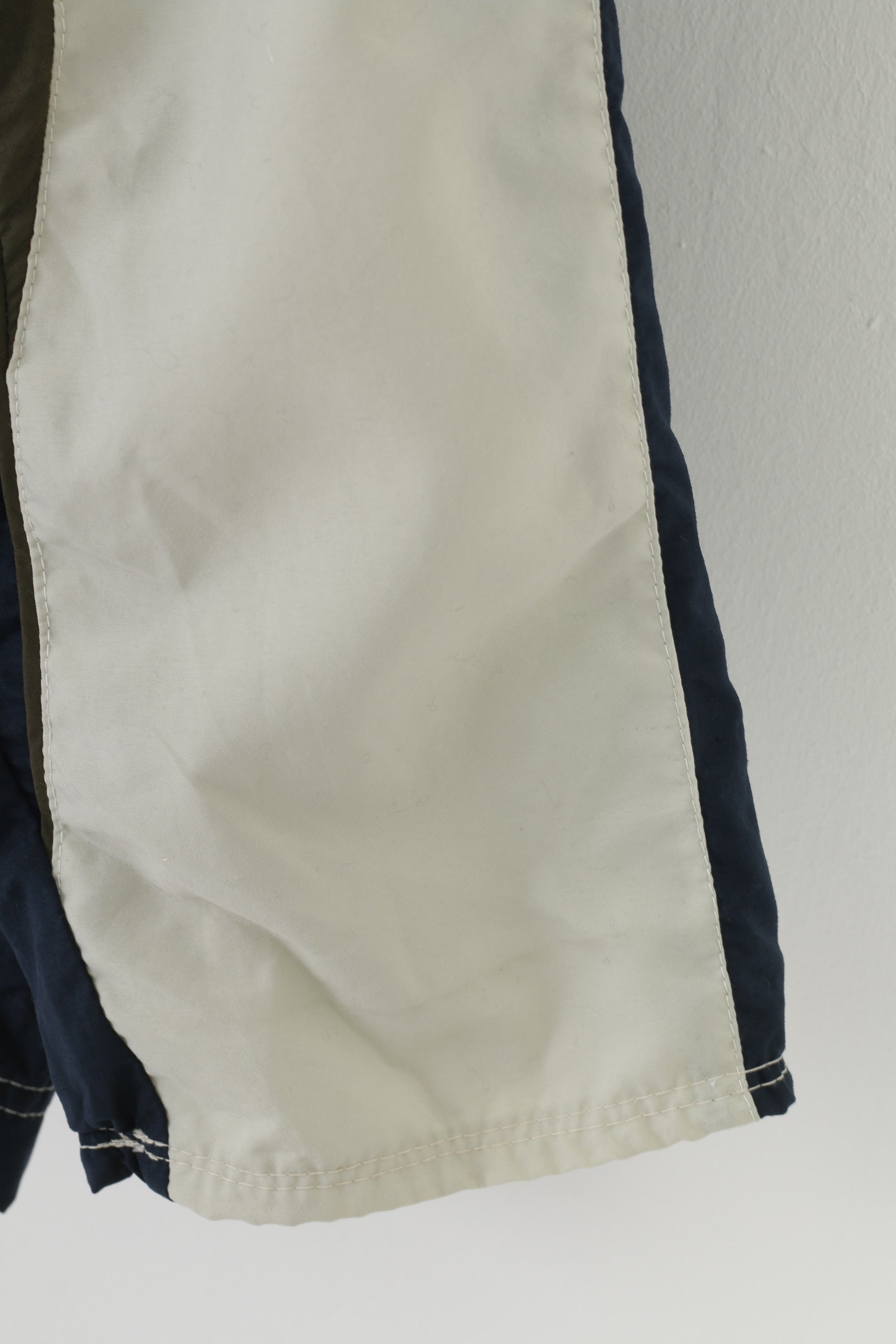 Nike Men L Jacket Crem Navy Vintage Sportswear Full Zipper 90s Activewear Top
