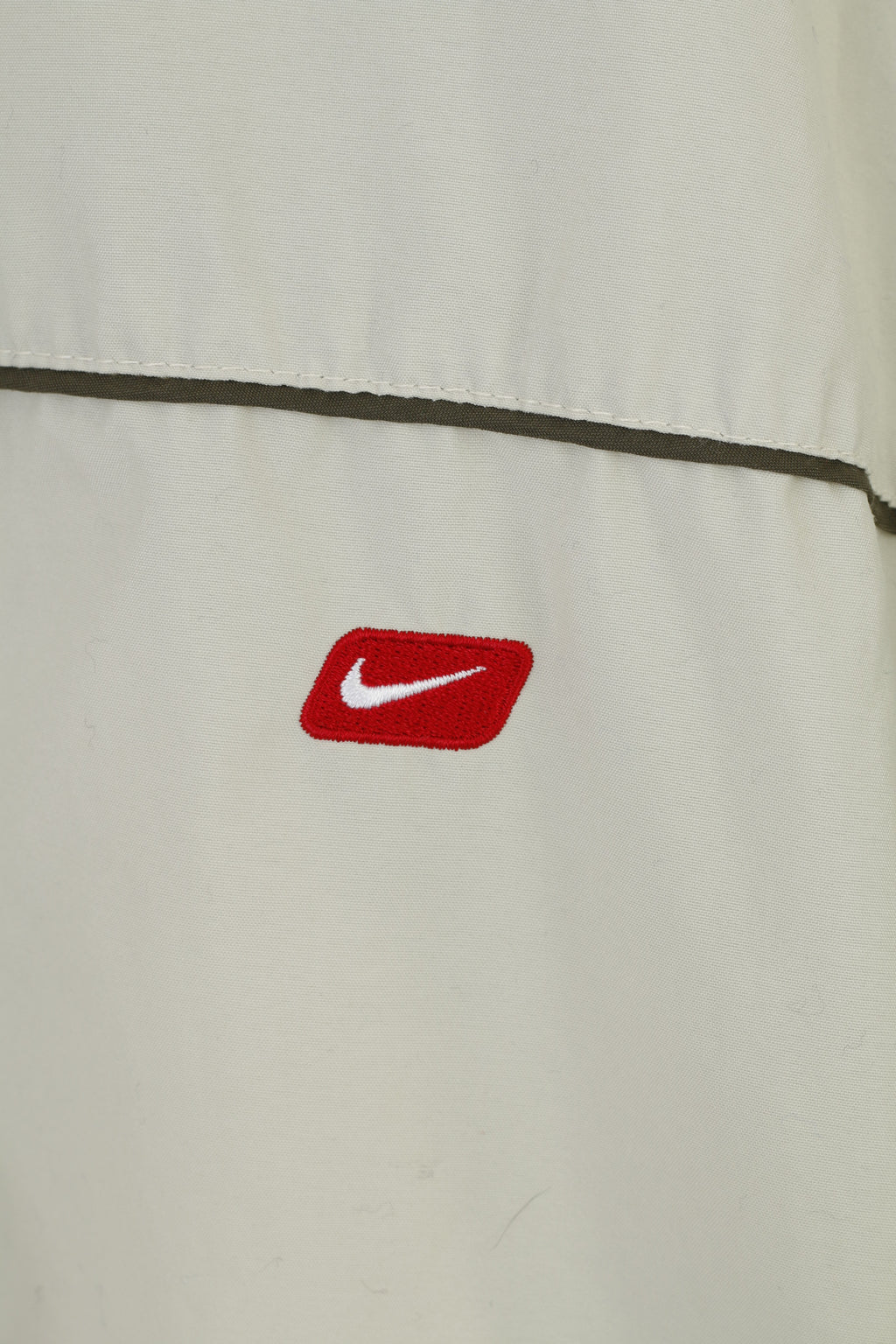 Nike Men L Jacket Crem Navy Vintage Sportswear Full Zipper 90s Activewear Top