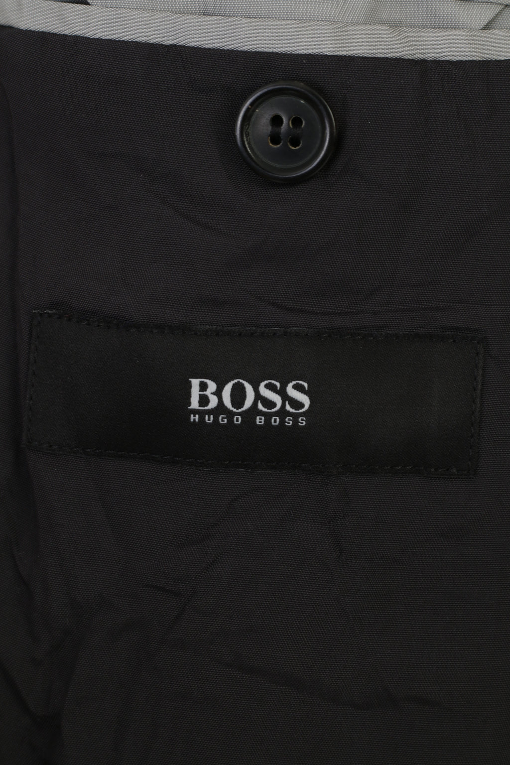 Hugo Boss Men 48 38 Blazer Charcoal Cotton Collar Single Breasted Striped Jacket Top