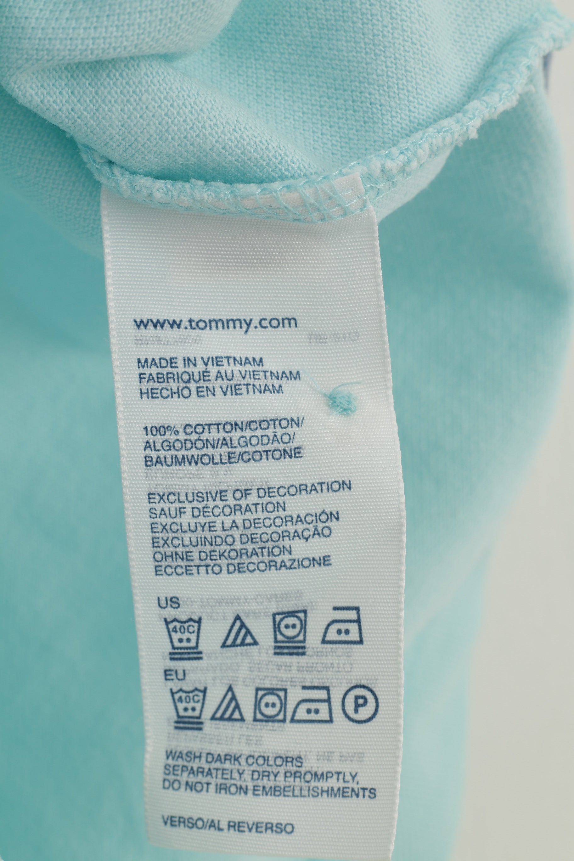 Tommy Hilfiger Men M Polo Shirt Blue Short Sleeve Cotton Collar Sport Top