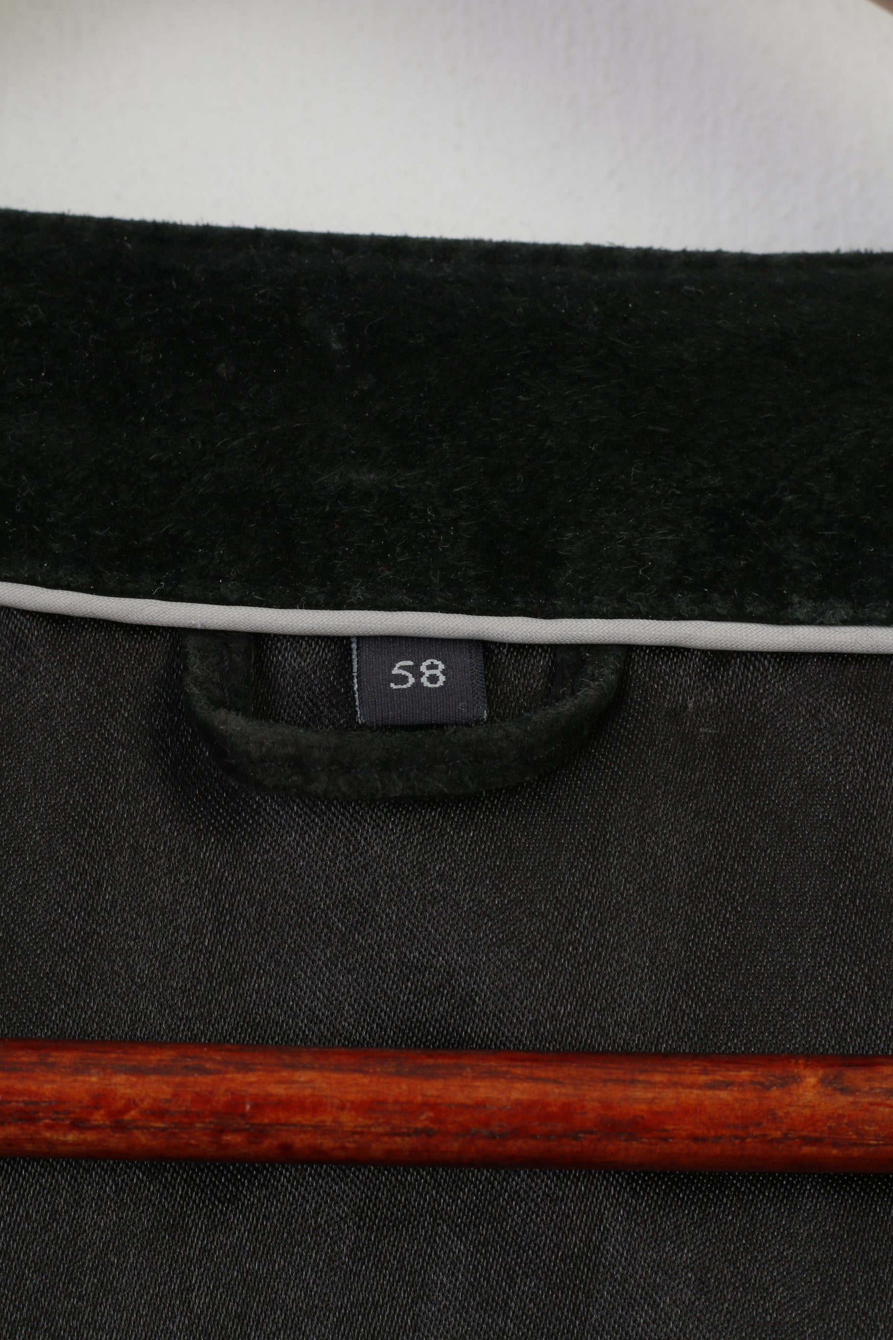 C.Comberti Men 58 XXL Leather Vest Black Vintage Western Bottoms Pockets Classic Top