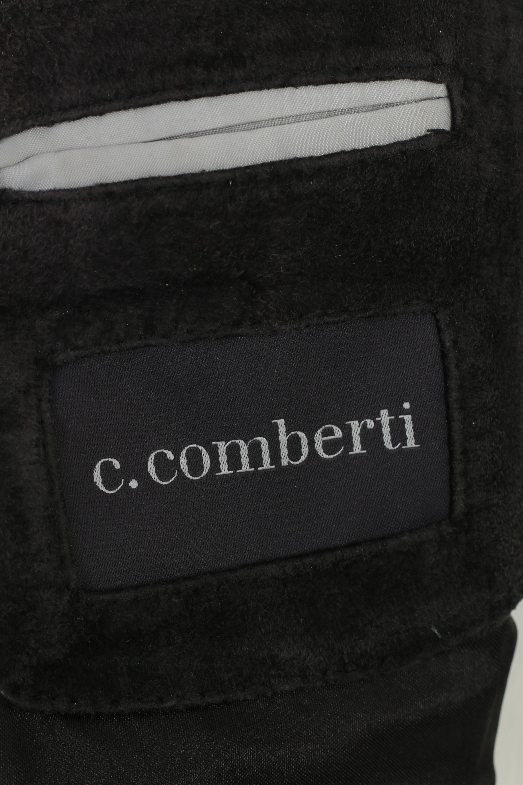 C.Comberti Men 58 XXL Leather Vest Black Vintage Western Bottoms Pockets Classic Top
