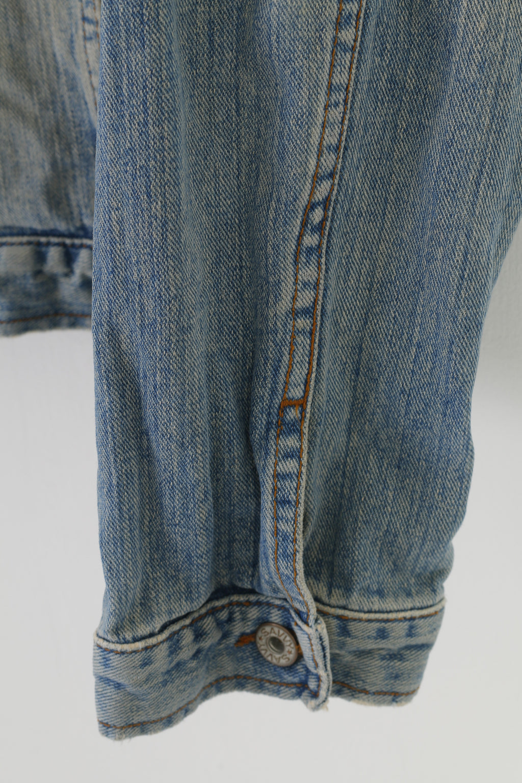 Savvy Men XXL Denim Jacket Blue Cotton Vintage Bottoms Classic Jeans Top