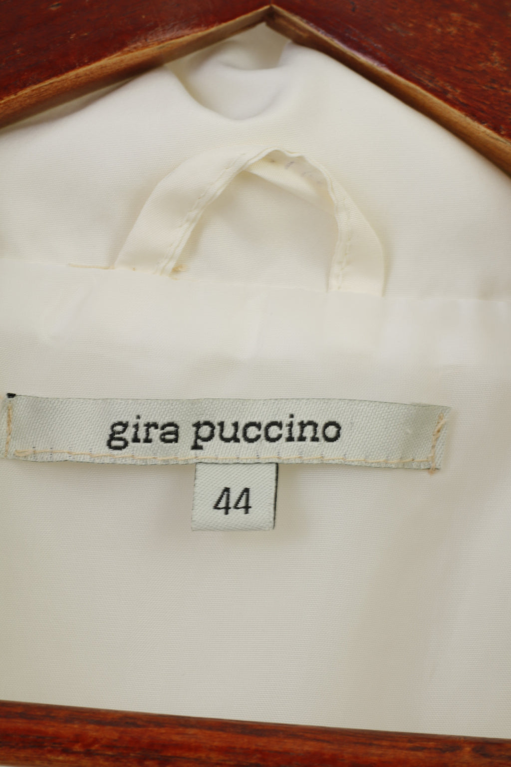 Gira Puccino Femme 44 M Veste Crème Légère Fermeture Éclair Complète Brillante