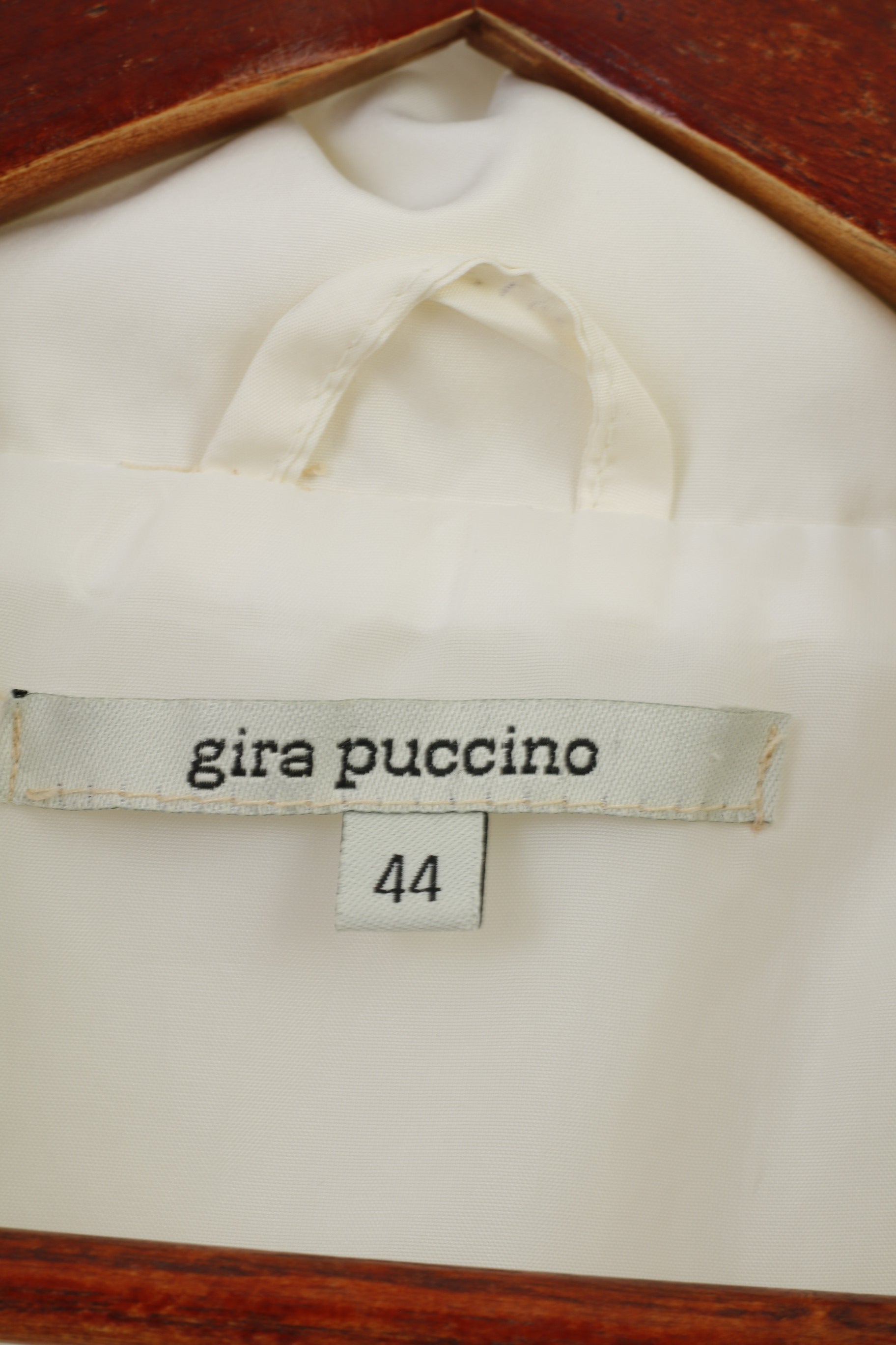 Gira Puccino Femme 44 M Veste Crème Légère Fermeture Éclair Complète Brillante