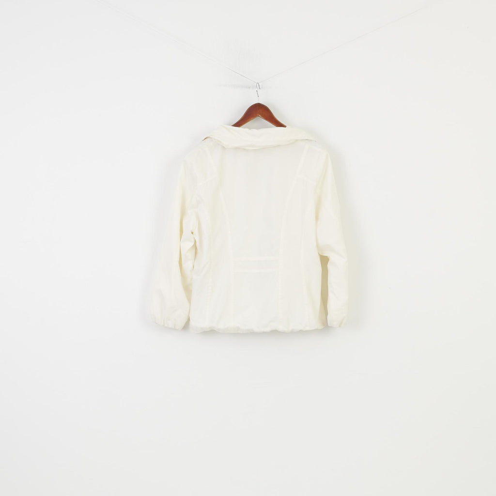 Gira Puccino Femme 44 M Veste Crème Légère Fermeture Éclair Complète Brillante