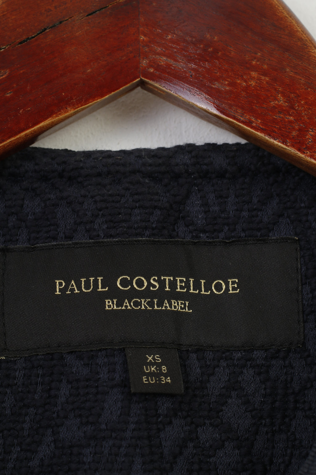 Paul Costelloe Woman XS Jacket Navy Bottoms  Embroidery Cotton Blacklabel Pockets Top