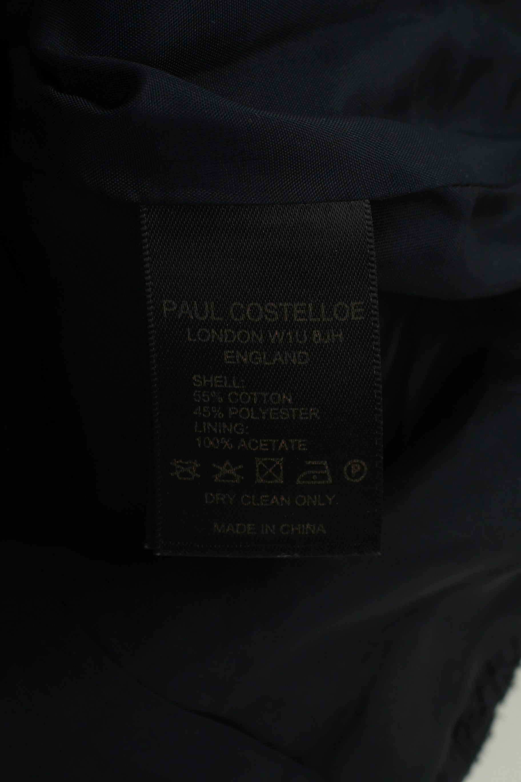 Paul Costelloe Woman XS Jacket Navy Bottoms  Embroidery Cotton Blacklabel Pockets Top