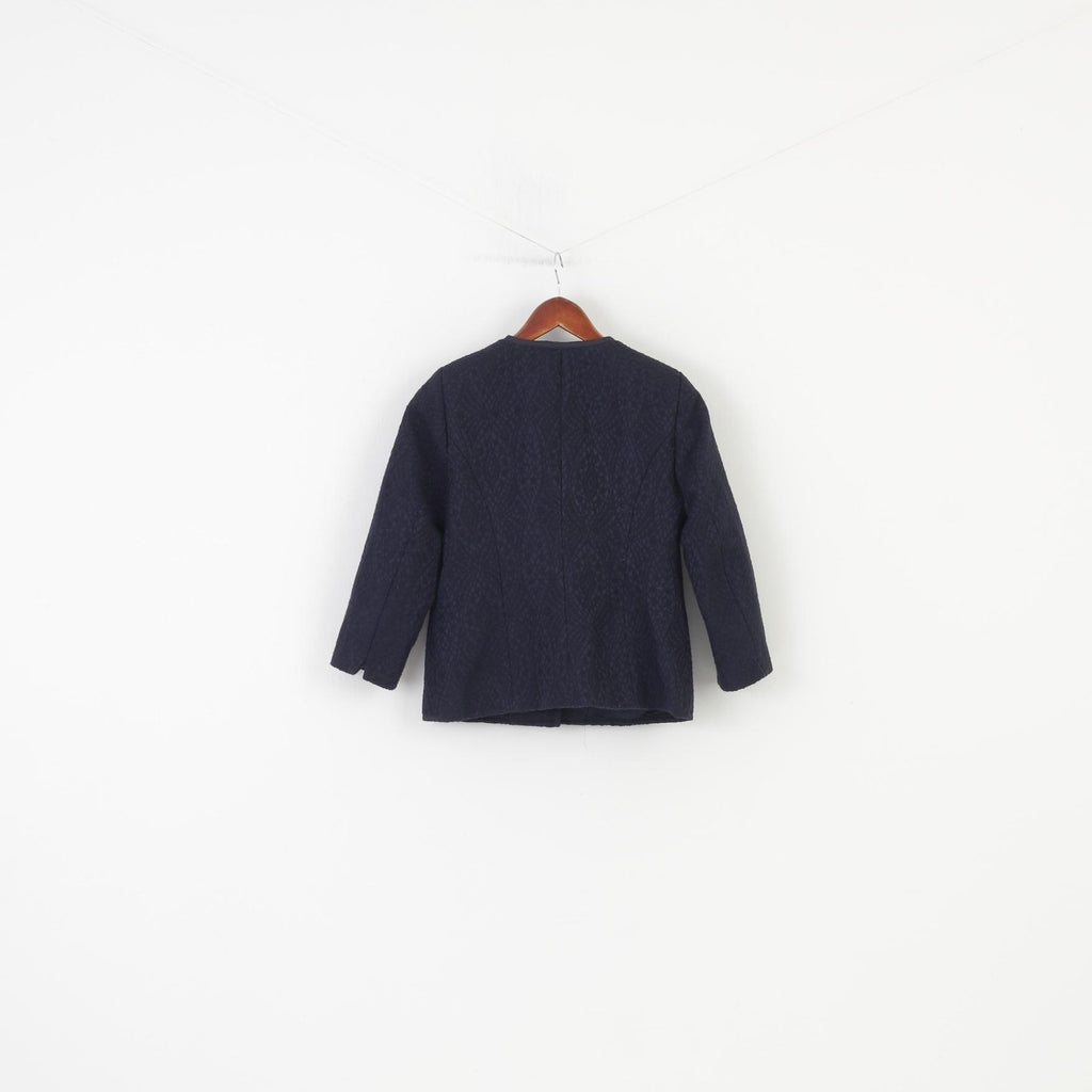 Paul Costelloe Woman XS Jacket Navy Bottoms  Embroidery Cotton Blacklabel Pockets Top