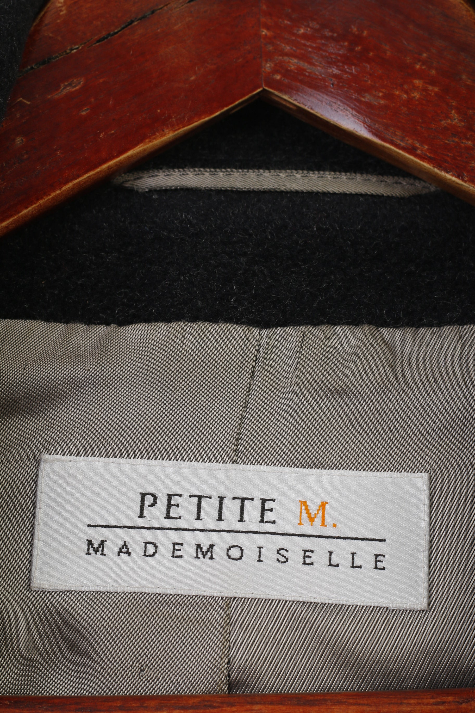 Petite M Mademoiselle Woman 12 S Coat Charcoal Vintage Petite Collar Shoulder Pads Top