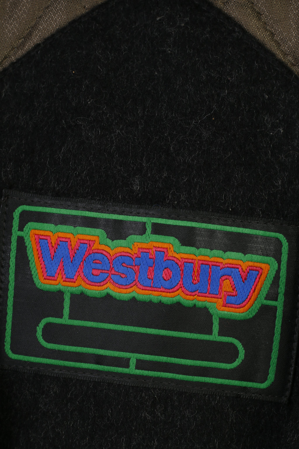 Westbury Woman 46 XL Coat KhakiVintage Wool Bottoms Collar Pockets Shoulder Pads Top