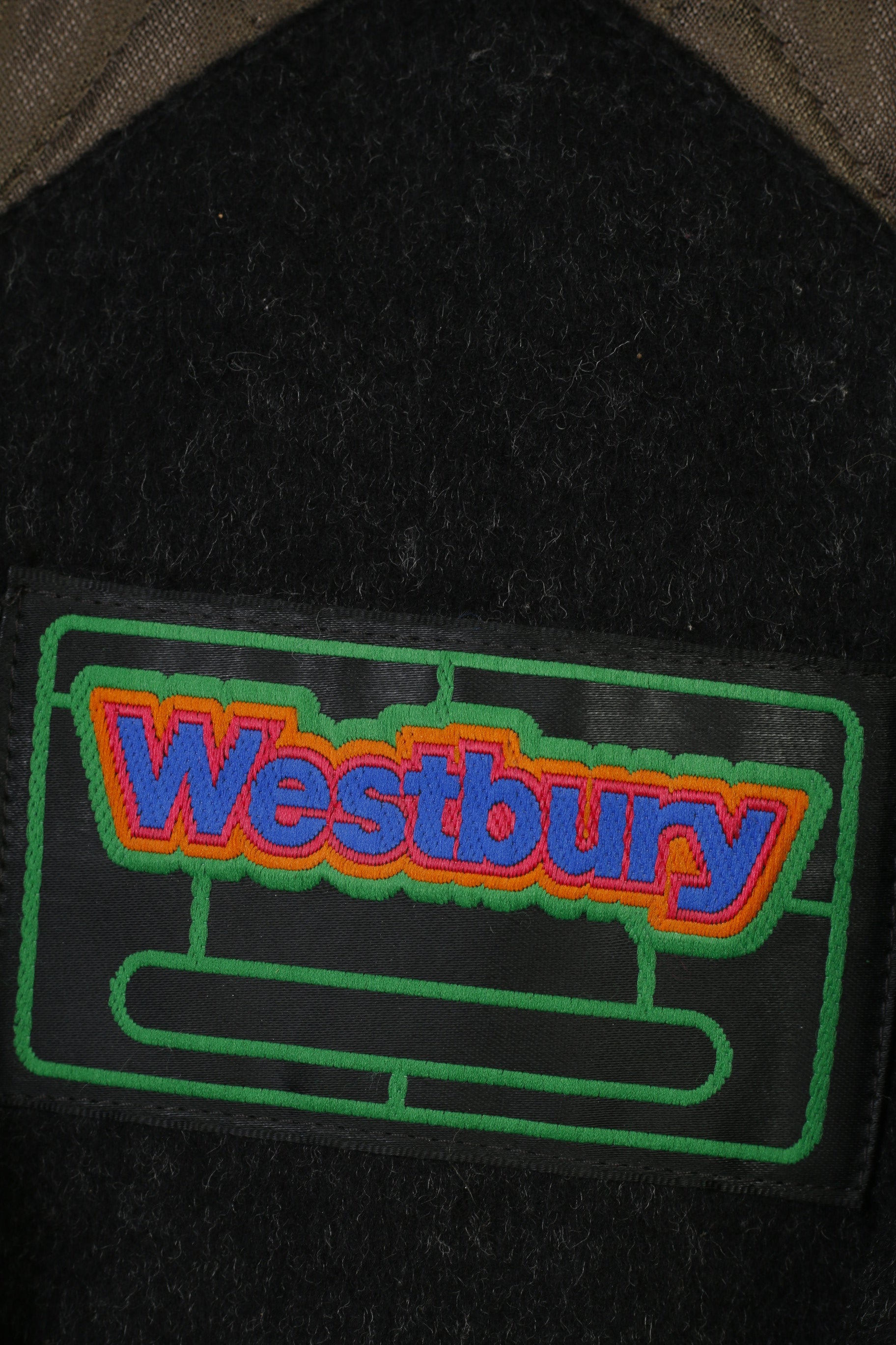 Westbury Woman 46 XL Coat KhakiVintage Wool Bottoms Collar Pockets Shoulder Pads Top