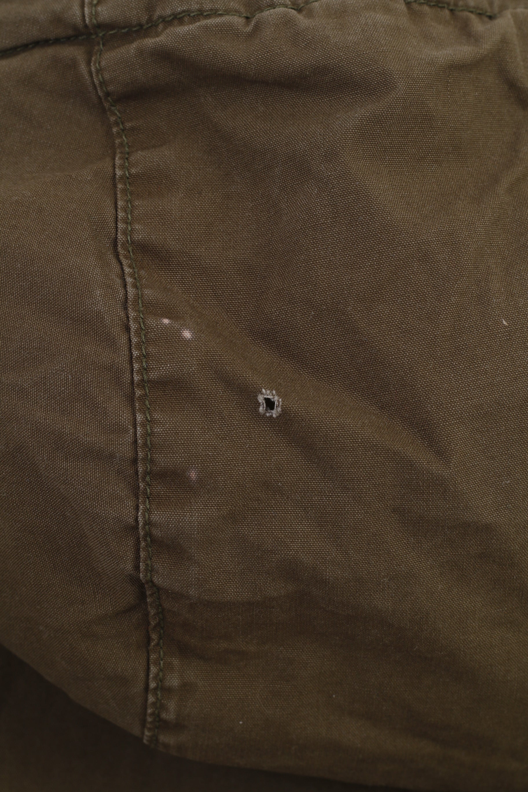 Giacca H&amp;M da uomo M, cappuccio imbottito in cotone kaki, tasche con cerniera completa, top vintage invernale
