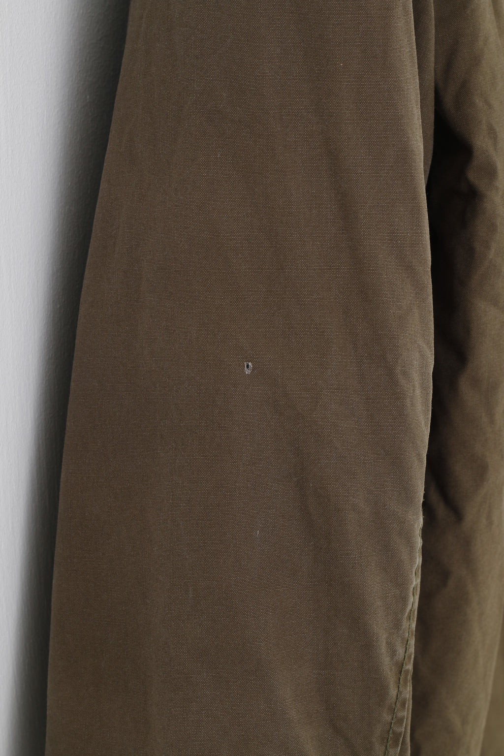 Giacca H&amp;M da uomo M, cappuccio imbottito in cotone kaki, tasche con cerniera completa, top vintage invernale
