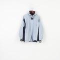 Gioniferoti Men M Jacket Blue Poyamid Outdoor Wear Full Zipper Retractable Hood Top