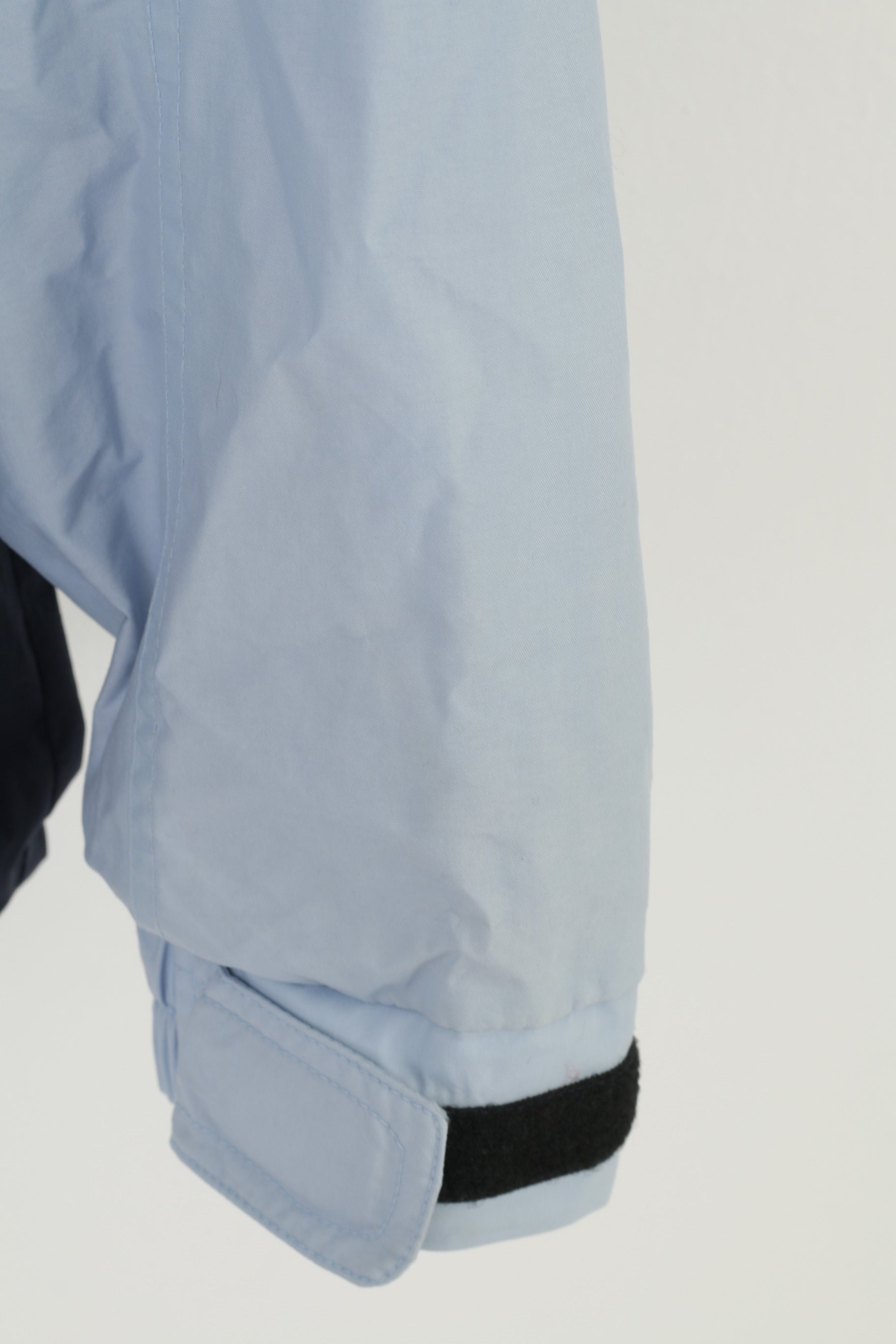 Gioni Feroti Hommes M Veste Bleu Polyamide Outdoor Wear Fermeture Éclair Complète Capuchon Rétractable Global System Vintage Top