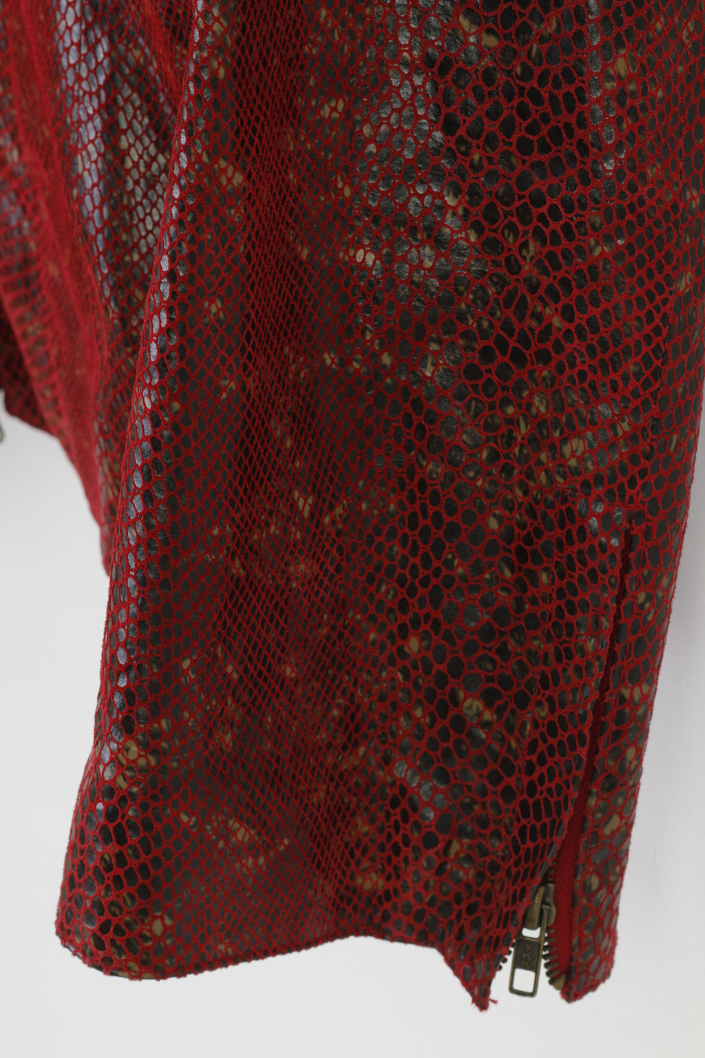 C.C.D.K Woman 16 (L) Suit Burgundy Leather Snake Pattern Shiny Full Zipper 2 Piece Vintage Set