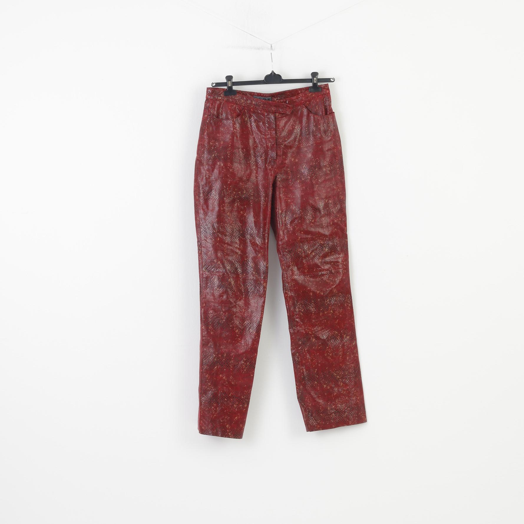 C.C.D.K Woman 16 (L) Suit Burgundy Leather Snake Pattern Shiny Full Zipper 2 Piece Vintage Set