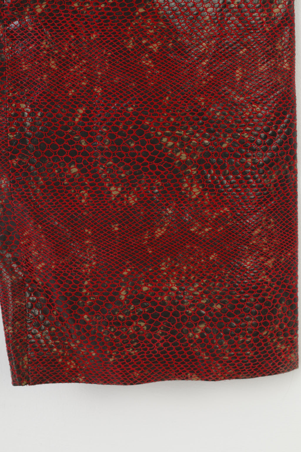 C.C.D.K Woman 16 (L) Suit Burgundy Leather Snake Pattern Shiny Full Zipper 2 Piece Vintage Set