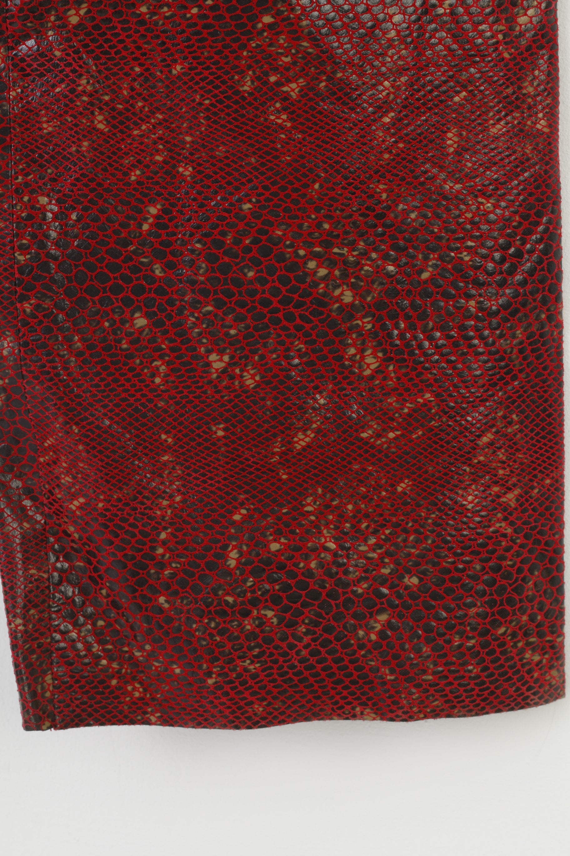 C.C.D.K Woman 16 (L) Suit Burgundy Leather Snake Pattern Shiny Full Zipper 2 Piece Vintage Set