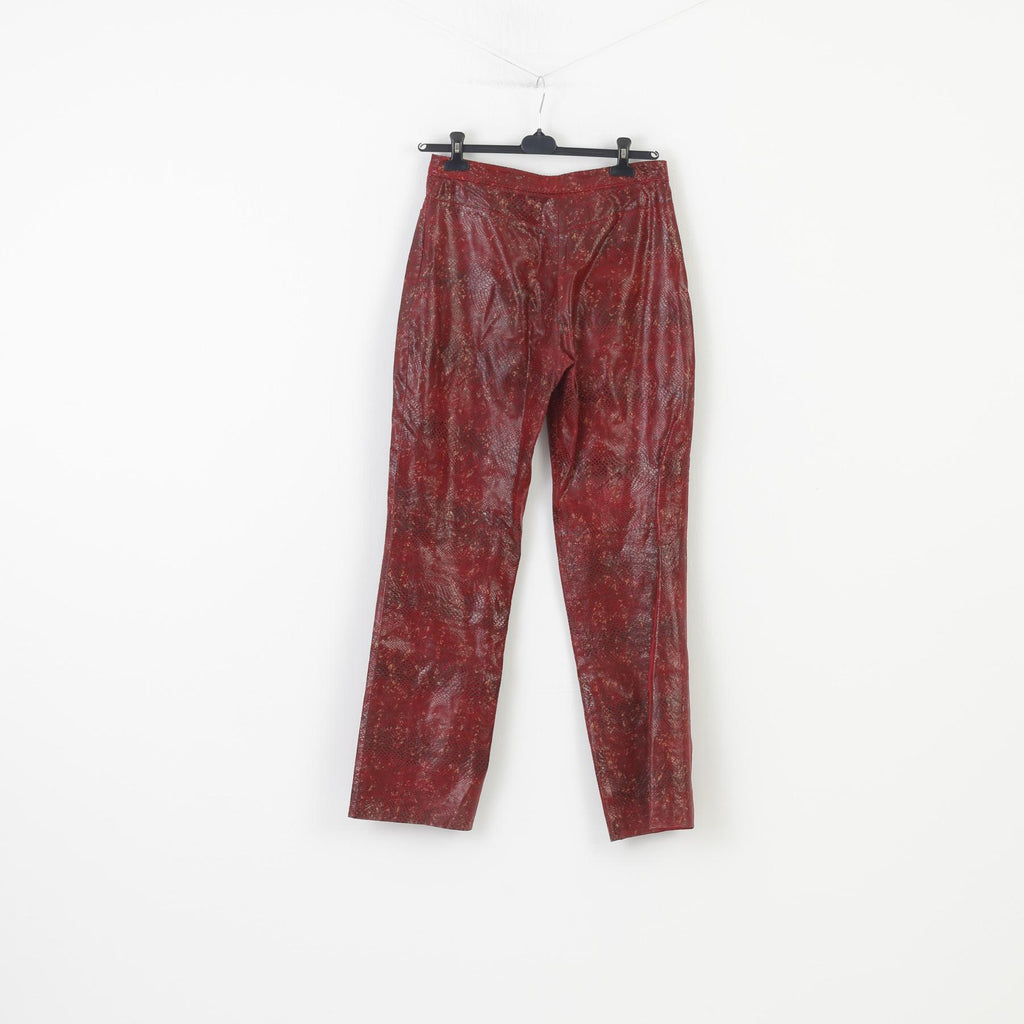 C.C.D.K Woman 16 (L) Suit Burgundy Leather Snake Pattern Shiny Full Zipper 2 Piece Vintage Set