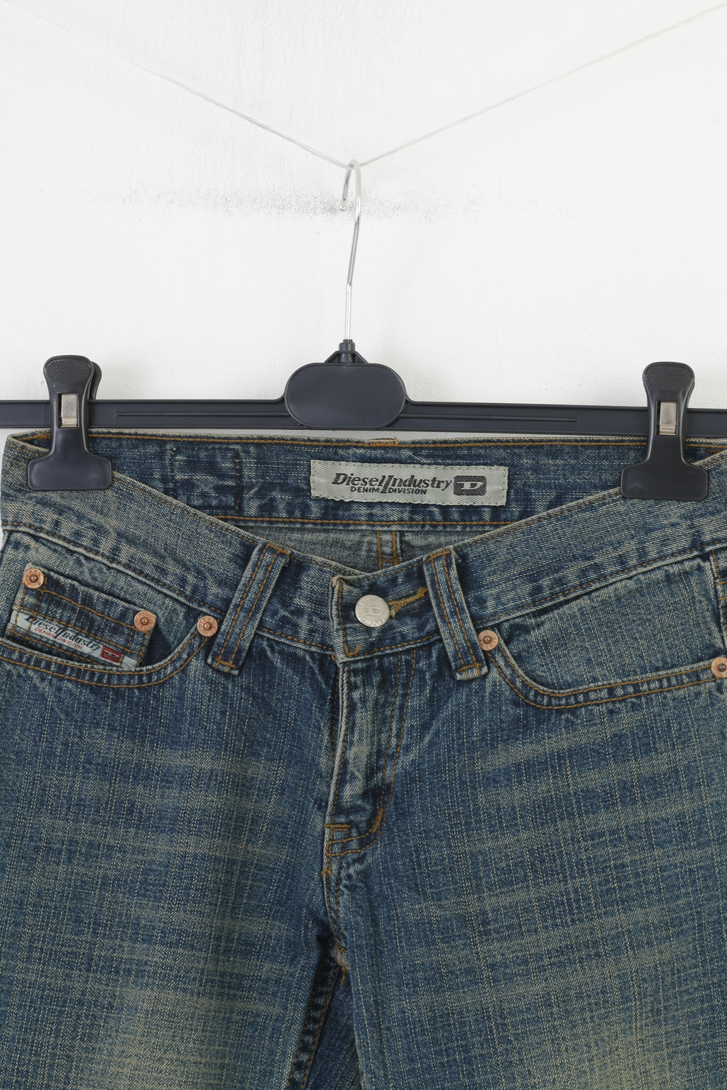 Diesel Men 26 Trousers Blue Jeans Cotton Washed Look Classic Vintage Pants