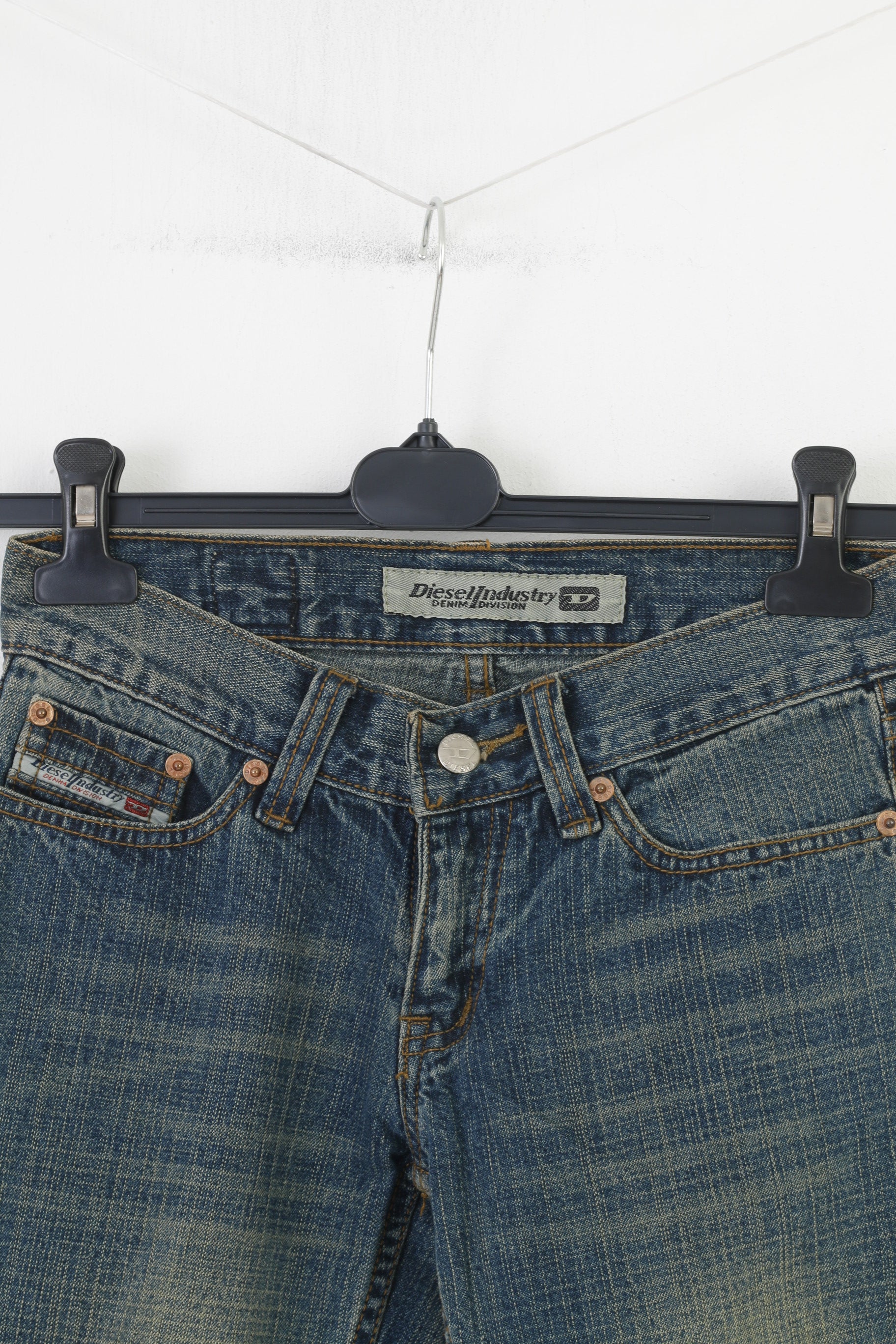 Diesel Men 26 Trousers Blue Jeans Cotton Washed Look Classic Vintage Pants