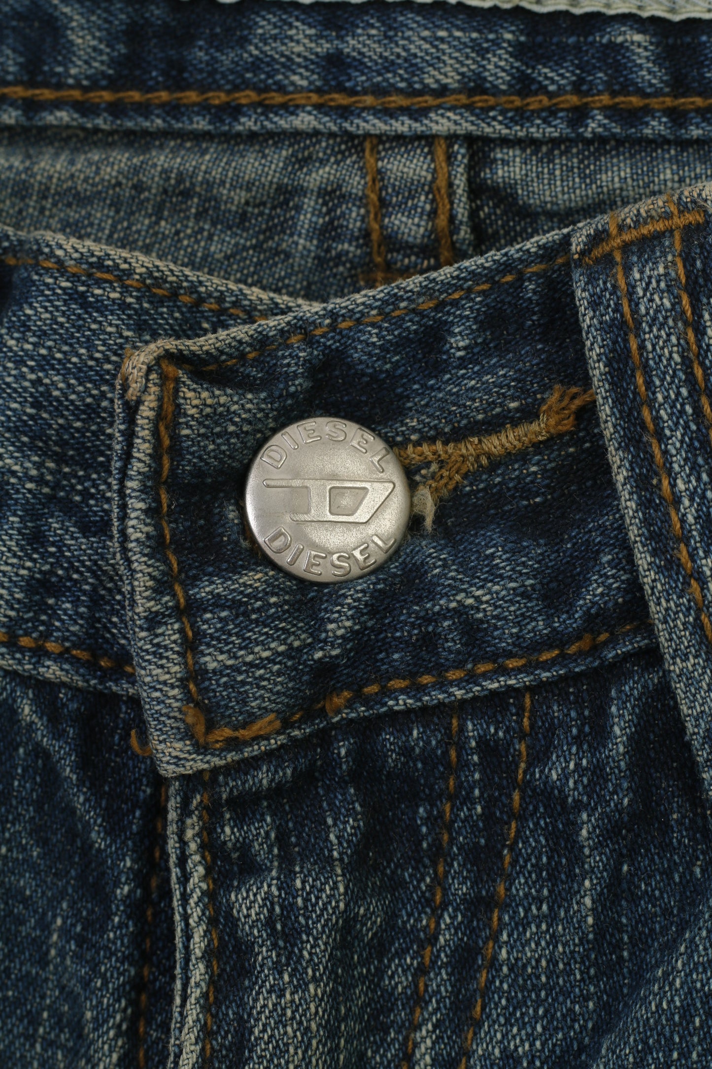 Diesel Men 26 Trousers Blue Jeans Cotton Washed Look Classic Vintage Pants