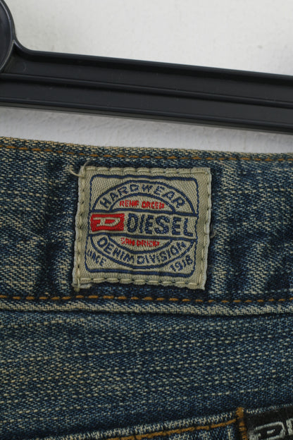 Diesel Men 26 Trousers Blue Jeans Cotton Washed Look Classic Vintage Pants