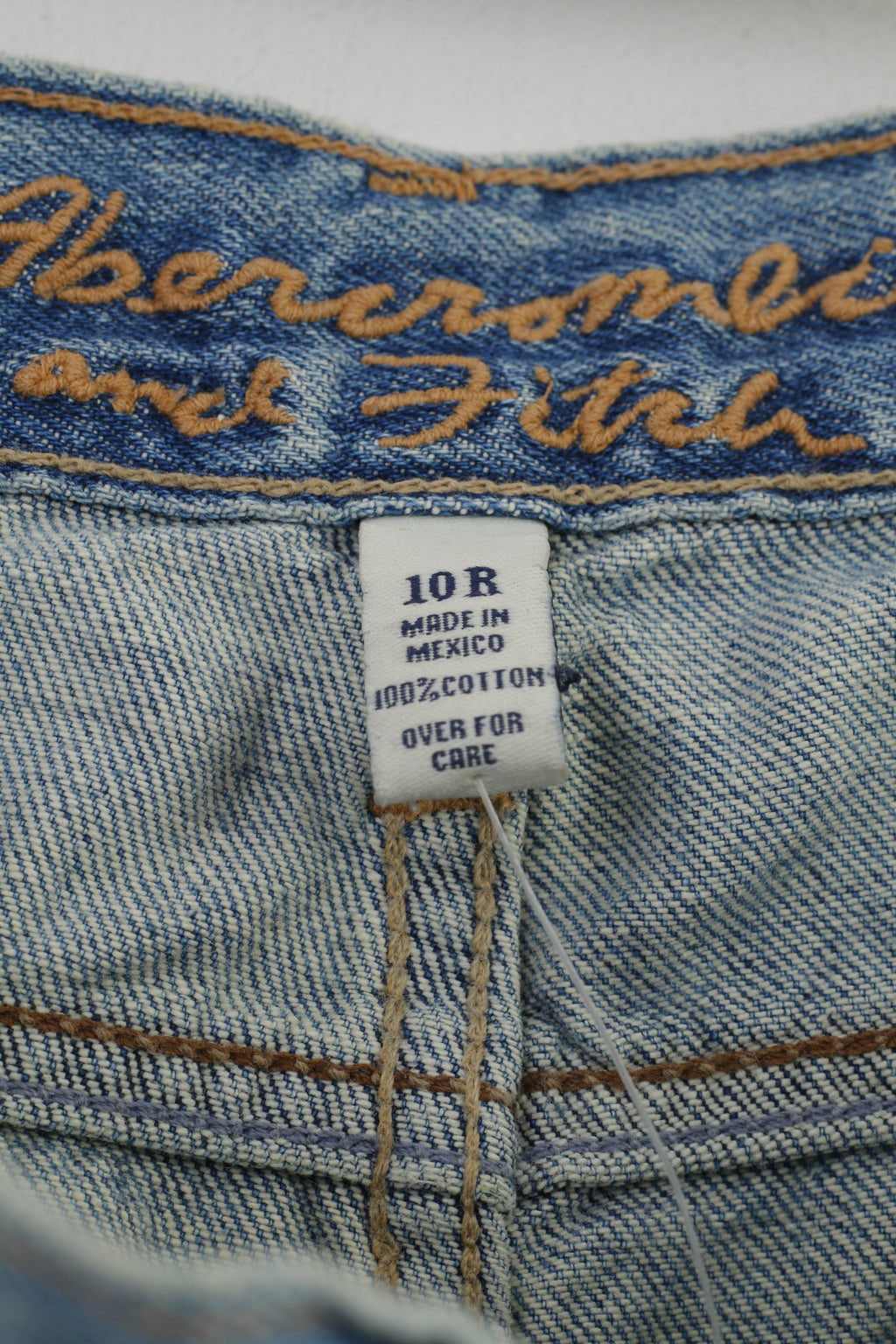 NEW Abercrombie  & Fitch Women 10 Trousers Jeans Blue Cotton Low Rise Wide Legs Pants