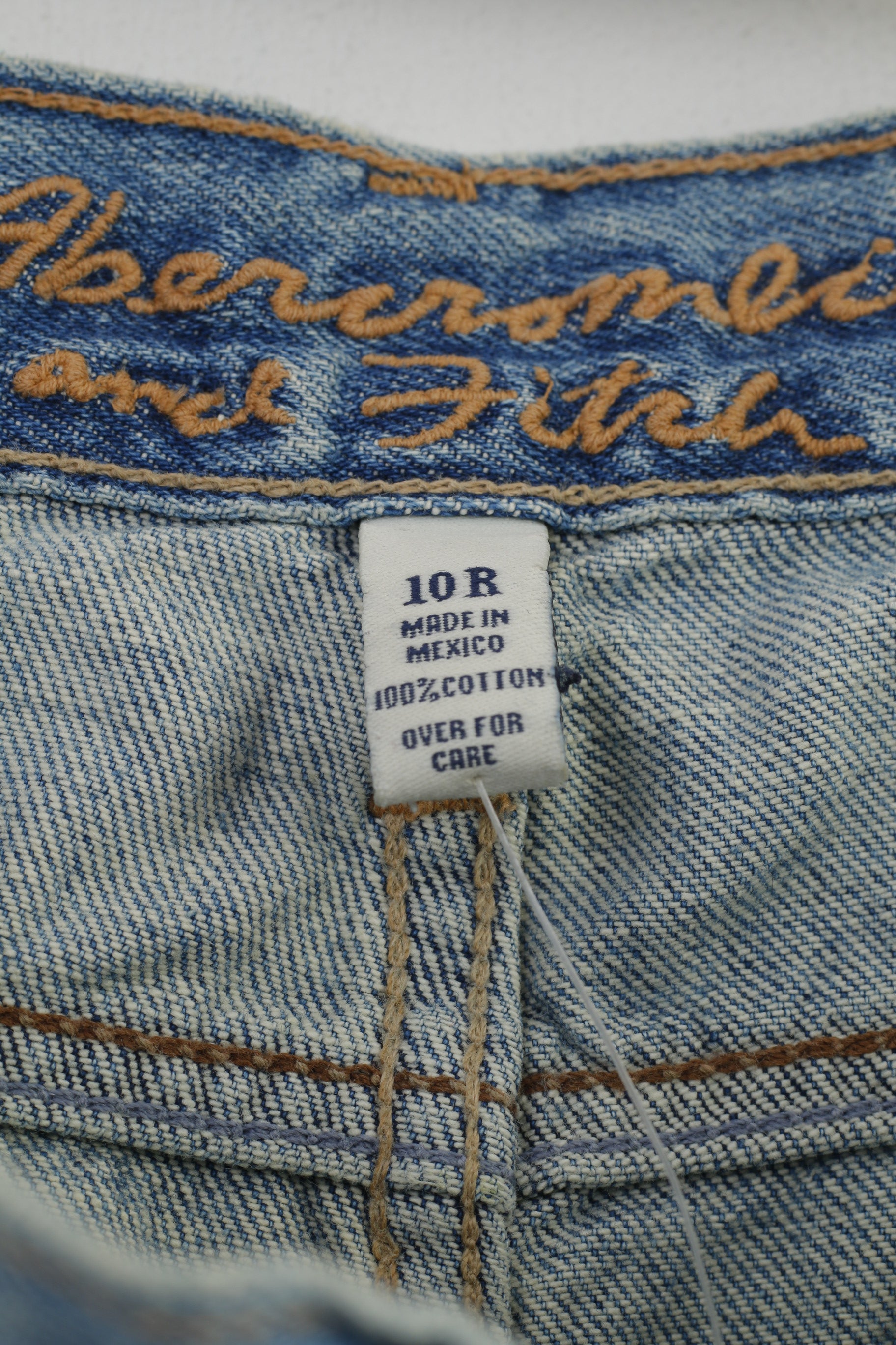 NEW Abercrombie  & Fitch Women 10 Trousers Jeans Blue Cotton Low Rise Wide Legs Pants