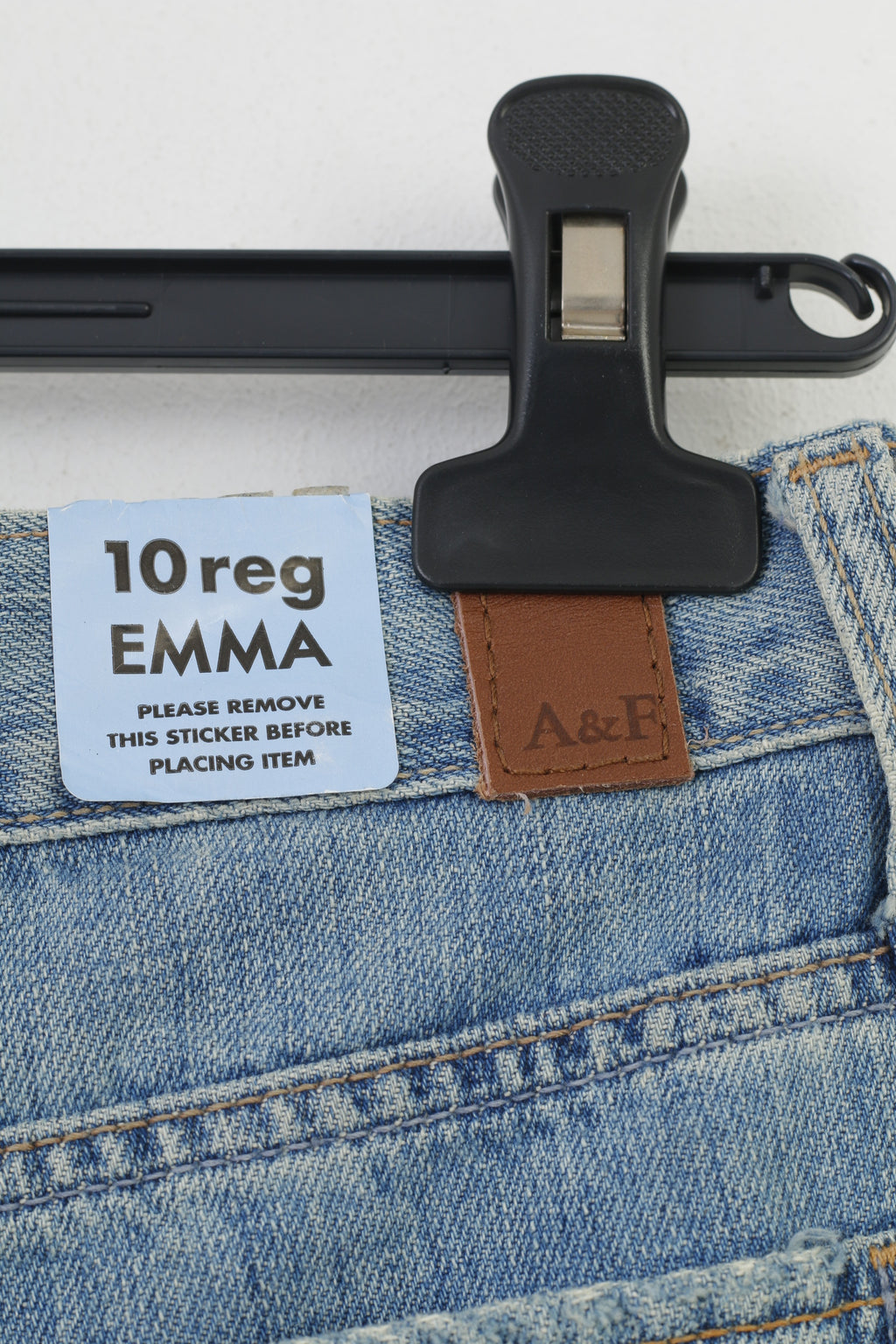 NEW Abercrombie  & Fitch Women 10 Trousers Jeans Blue Cotton Low Rise Wide Legs Pants