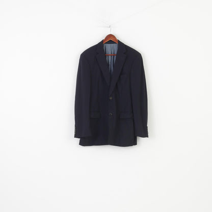 Hugo Boss Men 50 Blazer Navy Wool Elegant Collar Jacket 