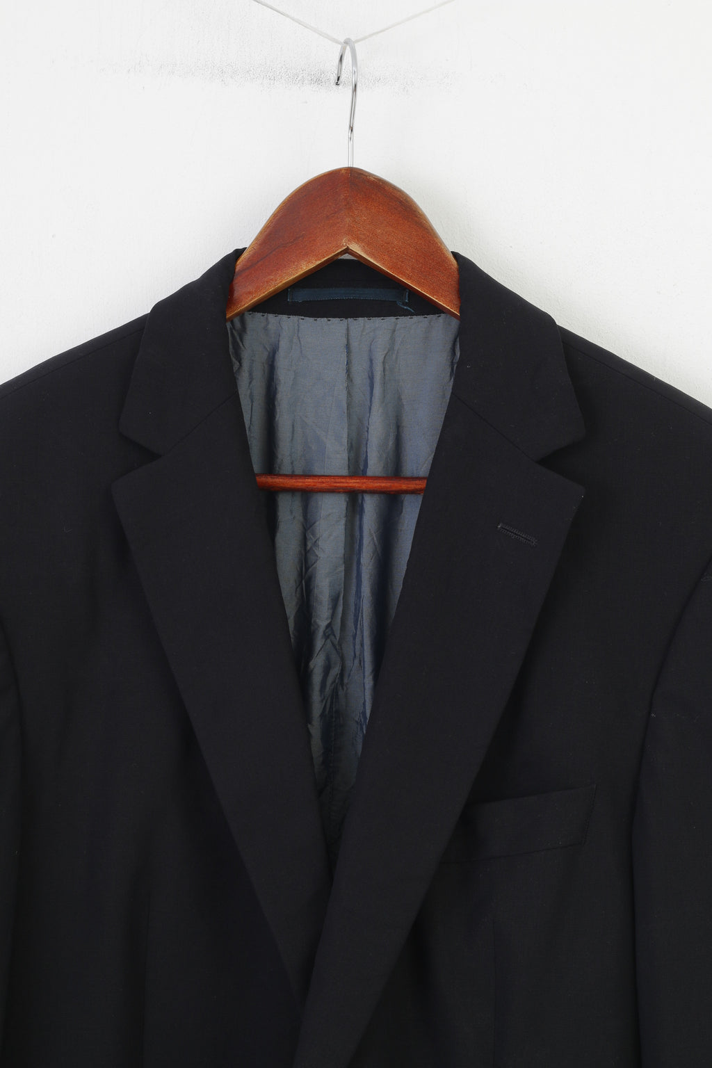 Hugo Boss Hommes 50 40 Blazer Marine Laine Élégant Simple Boutonnage Vintage Bertolucci Film Veste