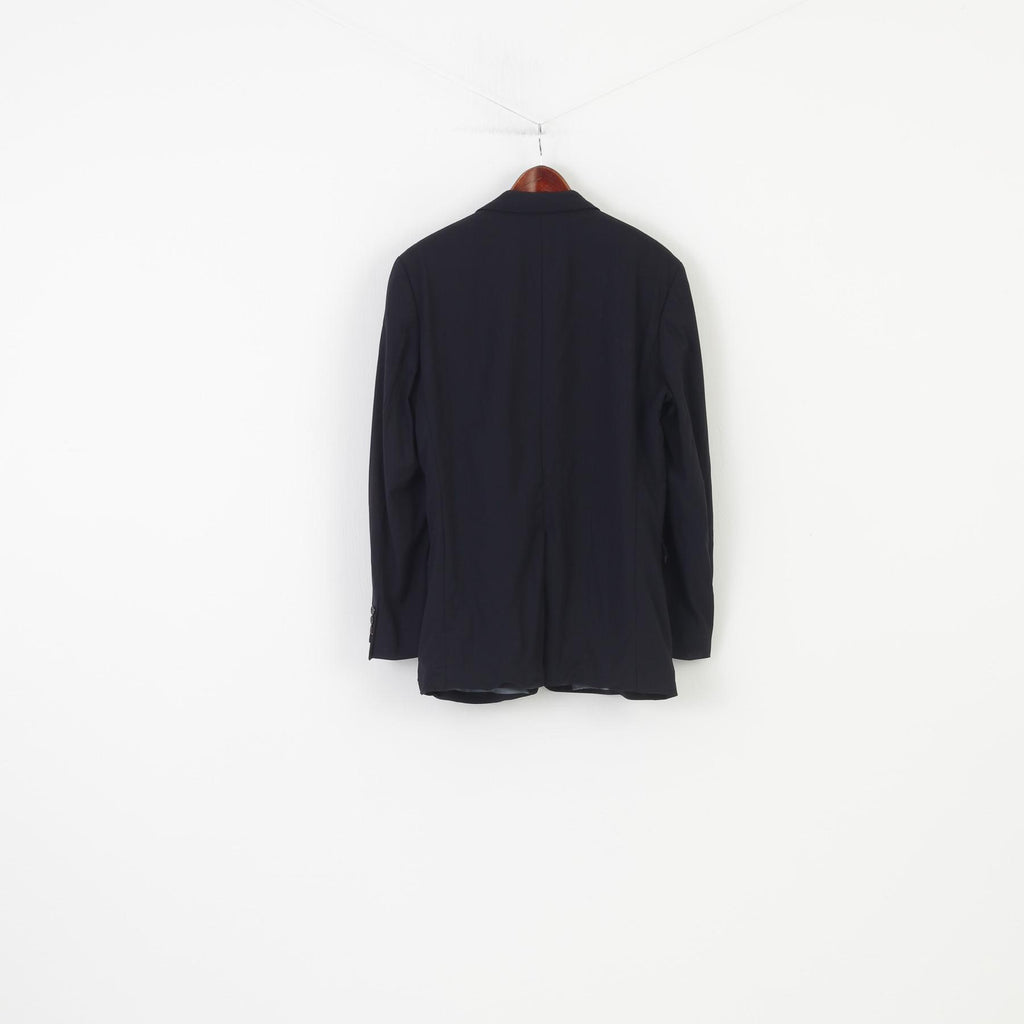 Hugo Boss Hommes 50 40 Blazer Marine Laine Élégant Simple Boutonnage Vintage Bertolucci Film Veste
