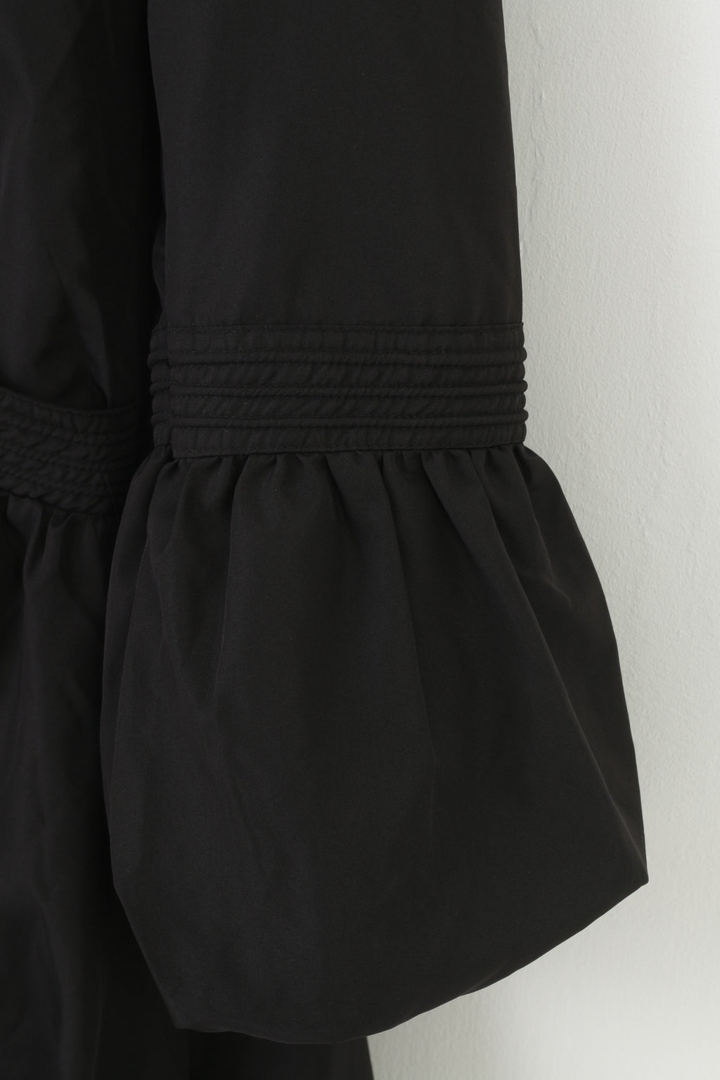 Burberry London Donna L Giacca Nera con volant Fondo Tasche imbottite Top