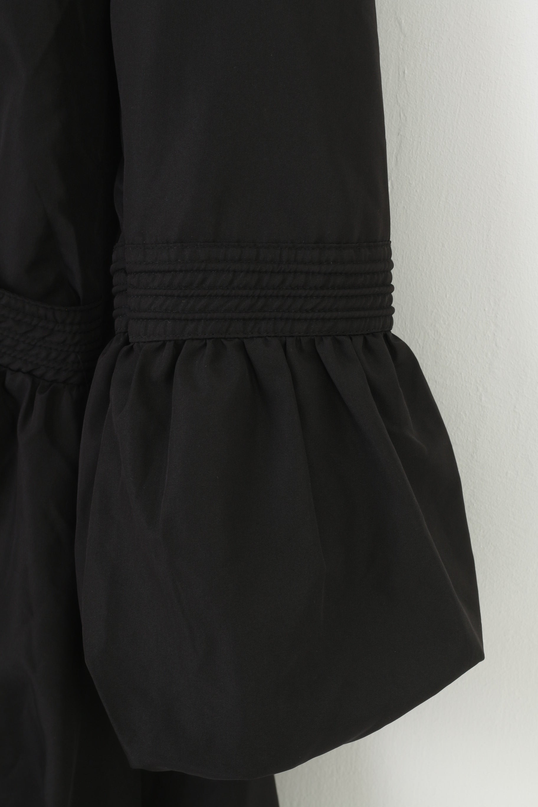 Burberry London Donna L Giacca Nera con volant Fondo Tasche imbottite Top