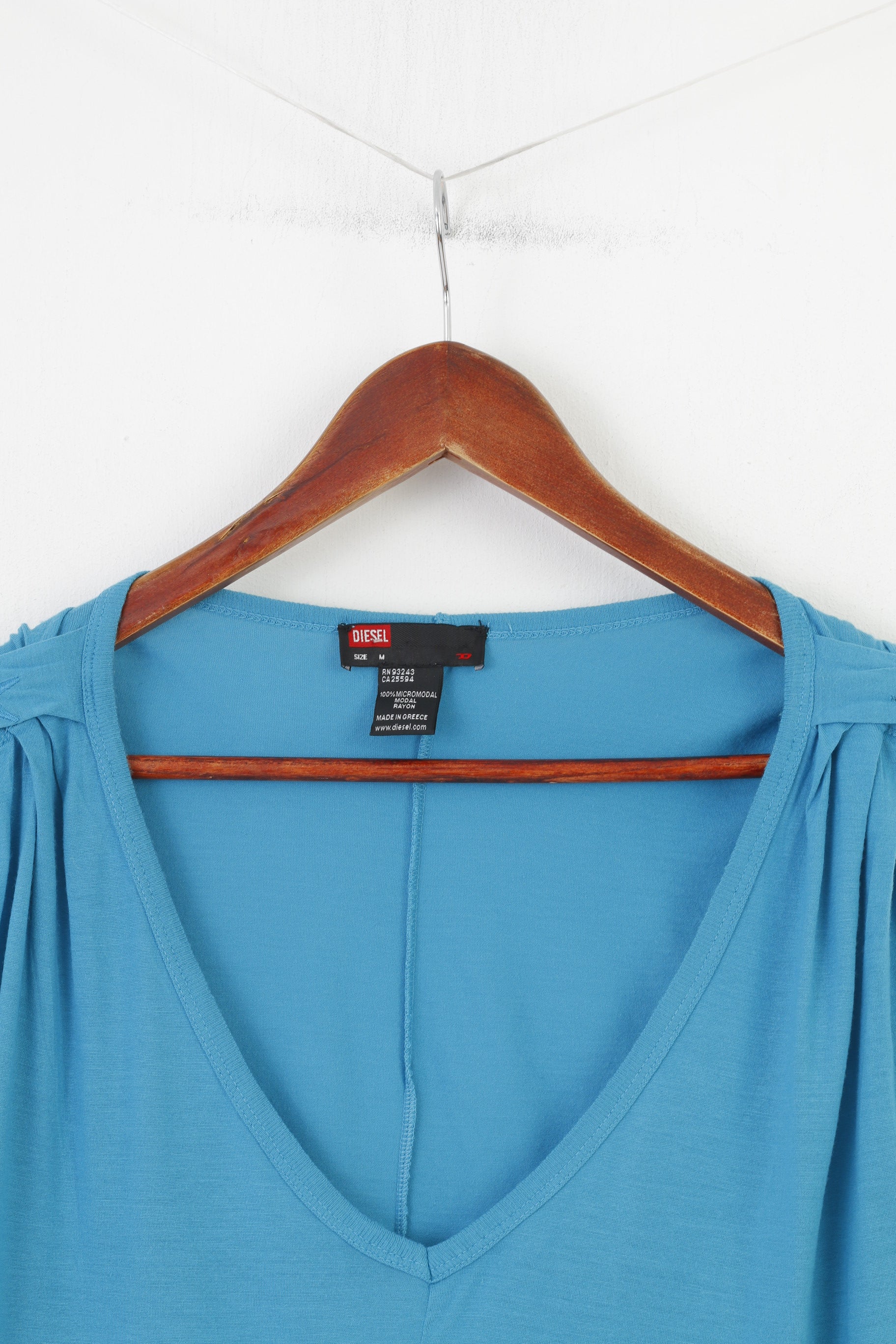 Camicia Diesel Donna M Top Smanicato Blu in Modal Stretch con Scollo a V