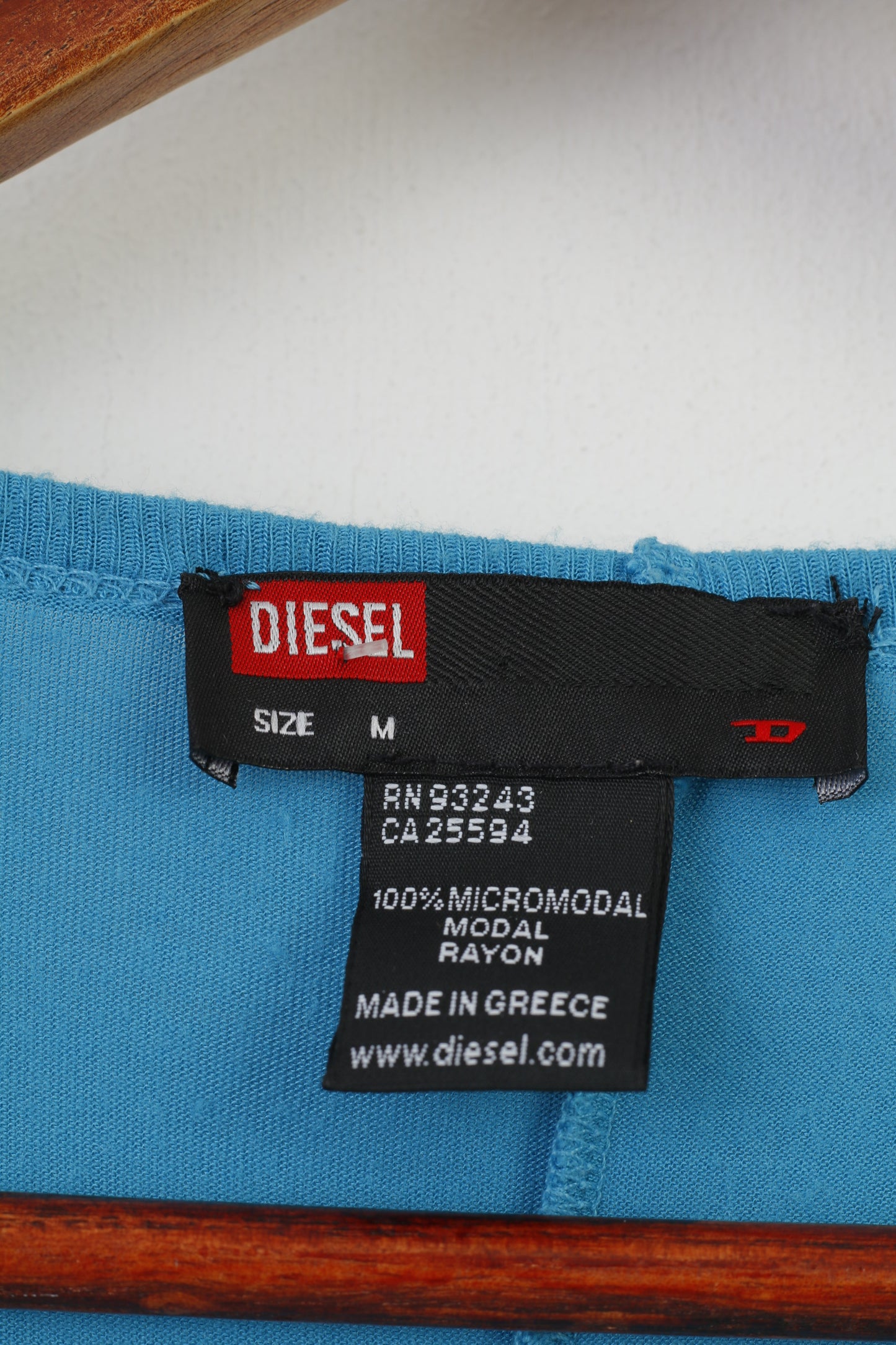 Diesel Woman M Shirt Haut sans manches en modal bleu stretch col en V