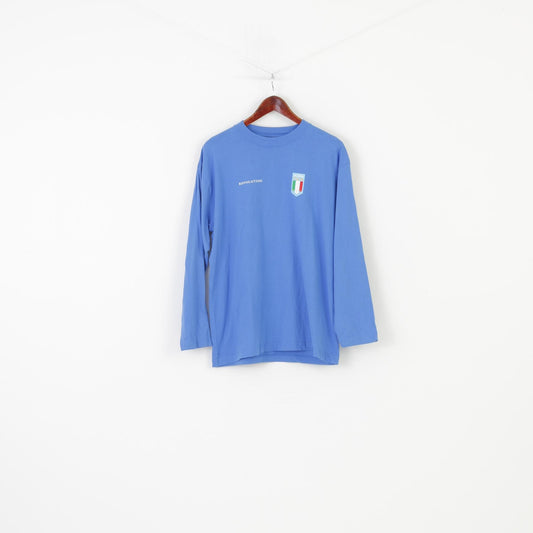 Revolution Men L Longsleeve Blue Cotton Italia Sport Top 