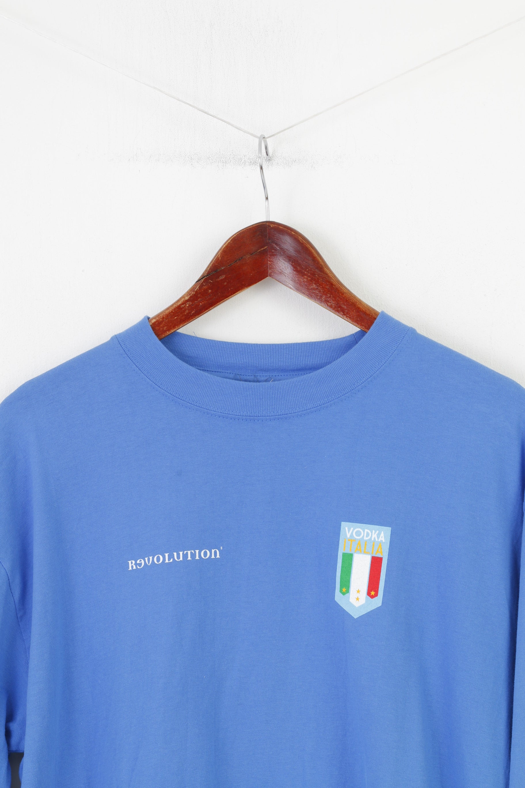 Maglietta sportiva Revolution da uomo L in cotone blu a maniche lunghe