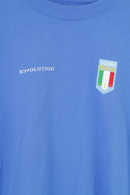 Revolution Men L Haut de sport à manches longues en coton bleu Italia