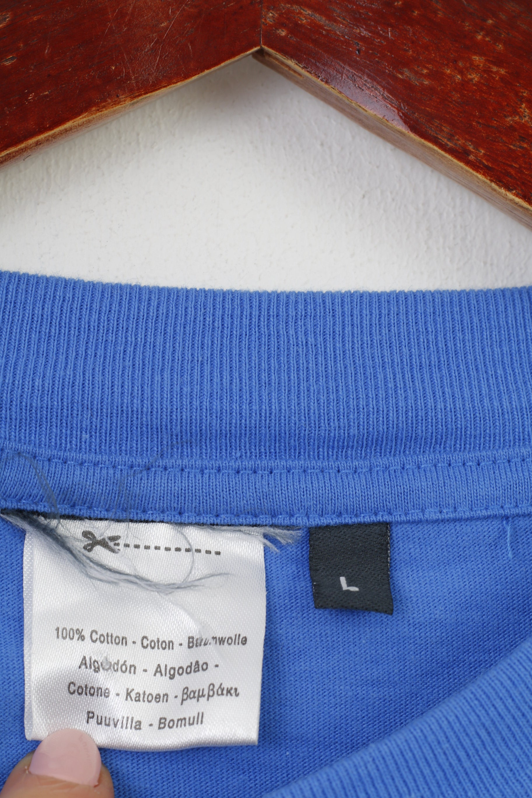 Maglietta sportiva Revolution da uomo L in cotone blu a maniche lunghe